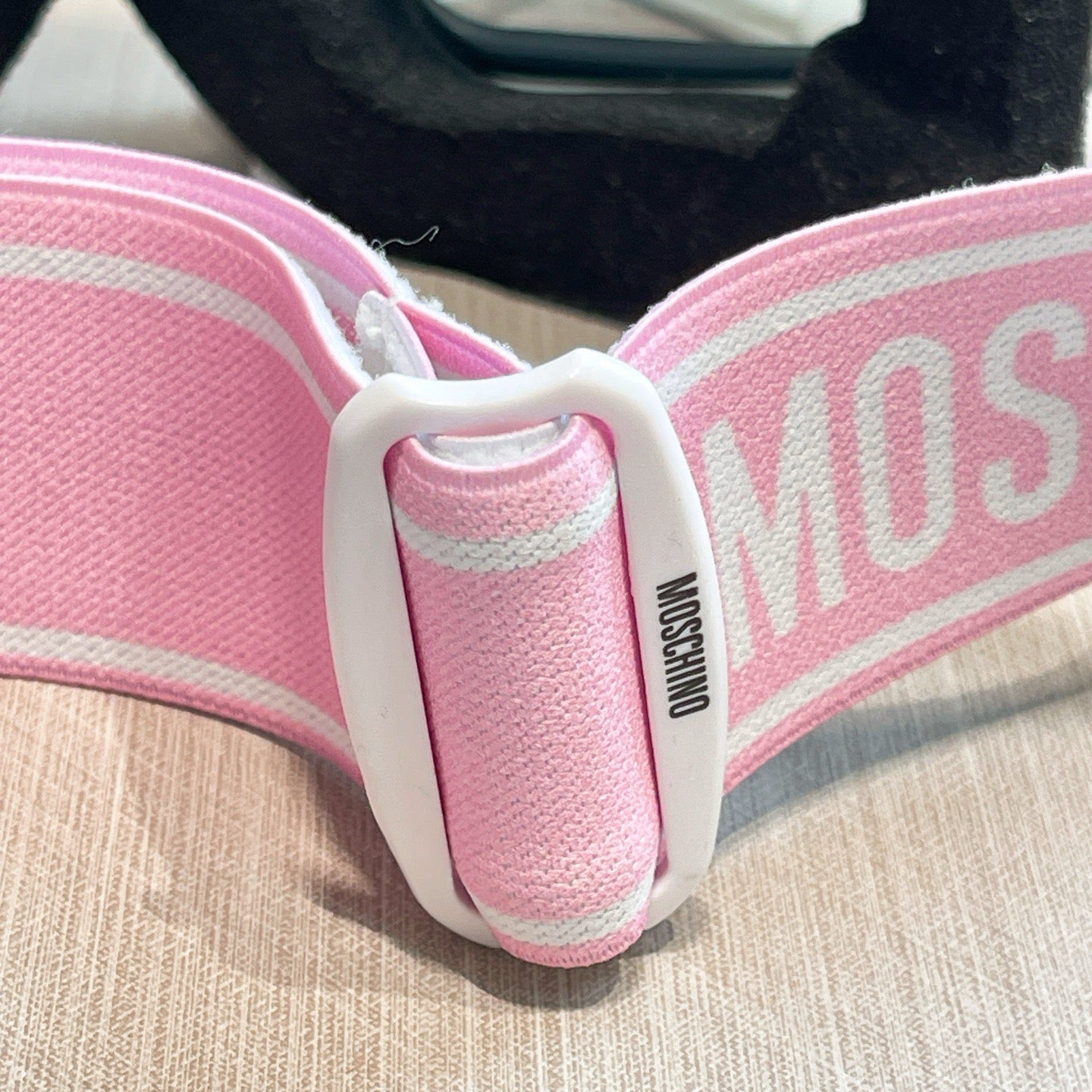 Inspired Moschino Ski Goggles – Pink Teddy Strap (Unisex)