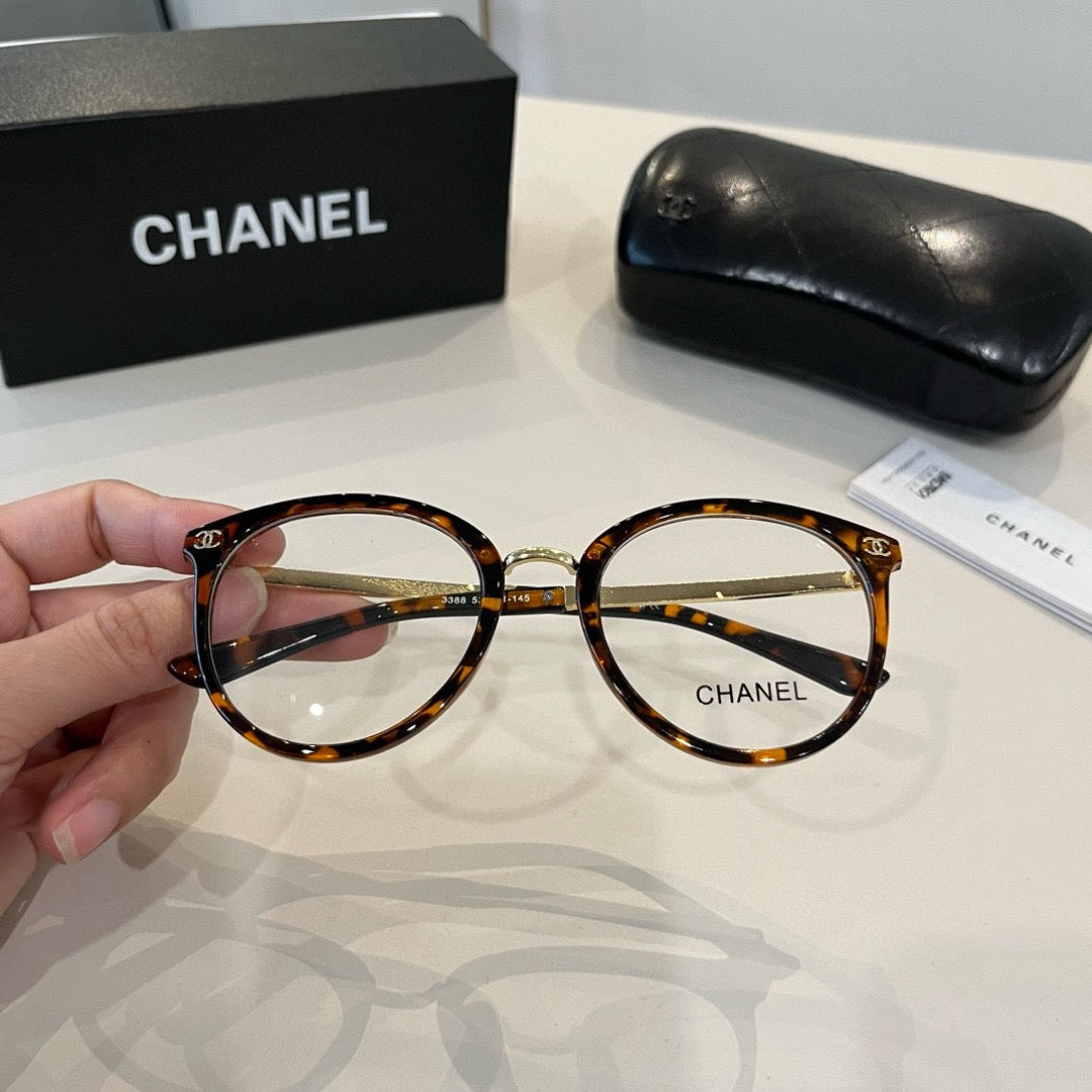 Inspired Chanel 3388 – Round Optical Eyeglasses with Signature Striped Temples (1:1 Mirror Quality)