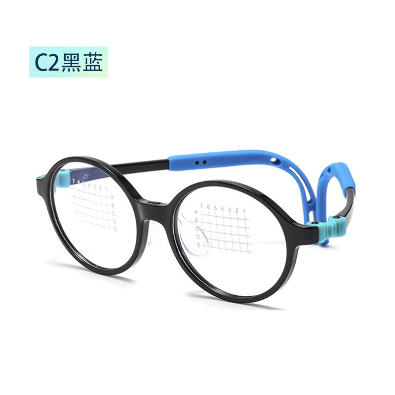 Kids Flexible Silicone Round Glasses – Lightweight Myopia Frame (Model T108)