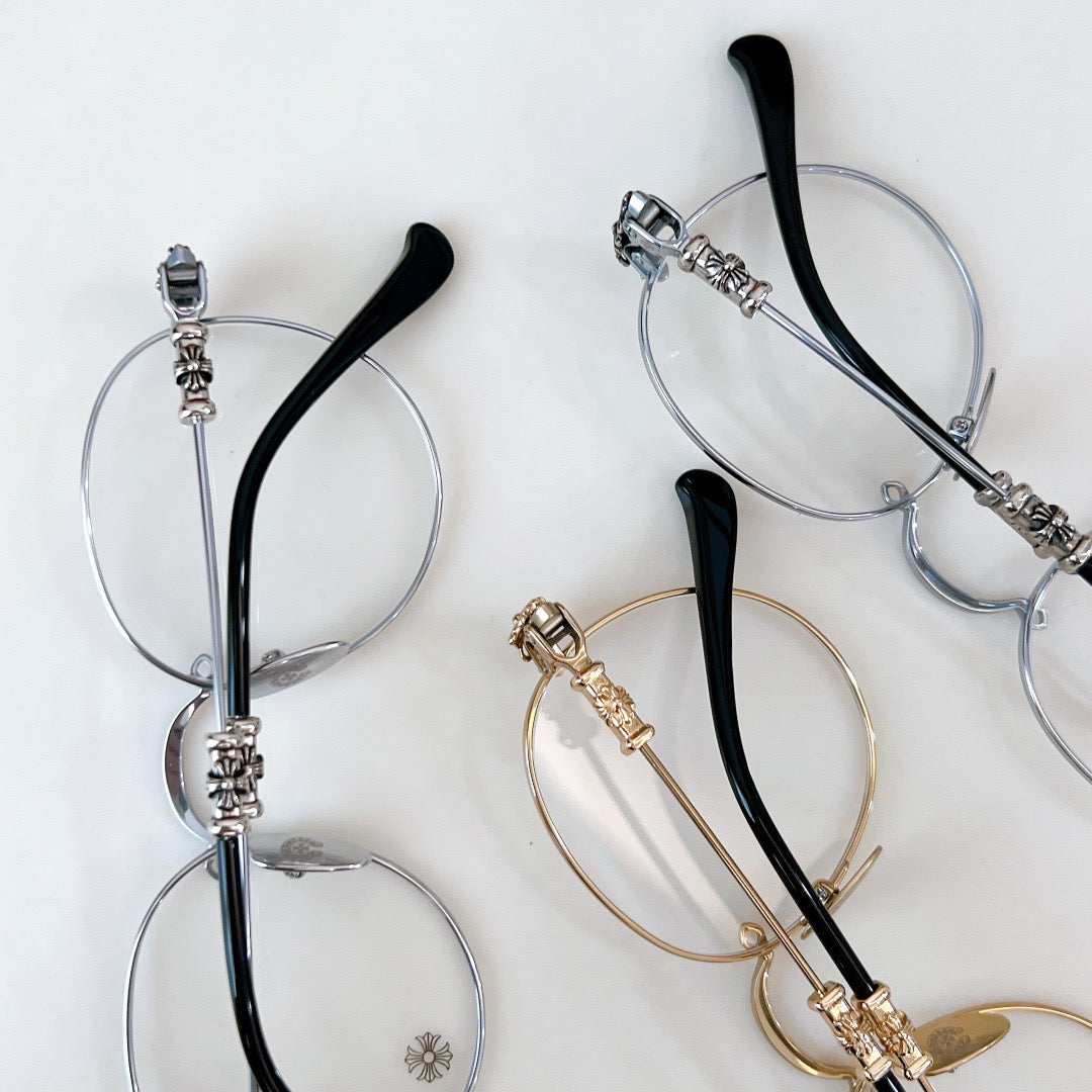 Inspired Chrome Hearts BUBBA-A – Round Metal Eyeglasses (1:1 Mirror Quality)