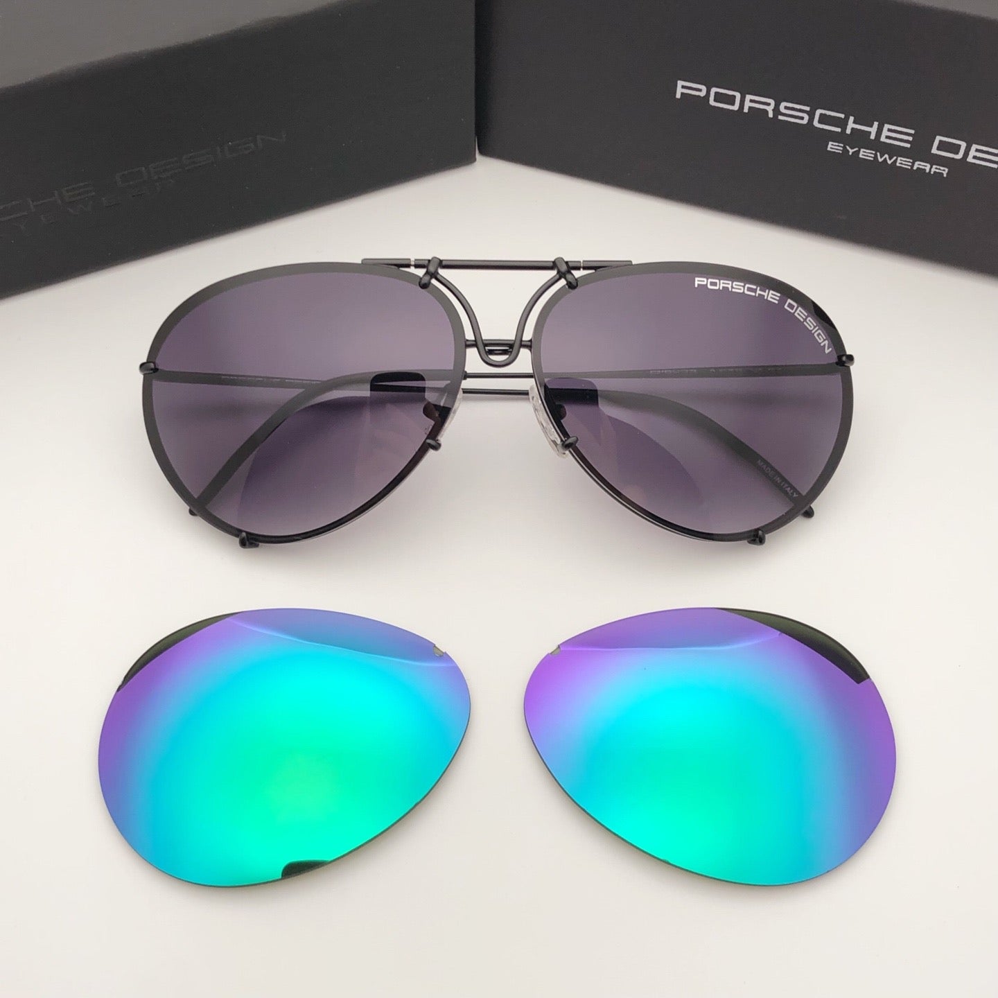 Inspired Porsche Design P’8433 – Interchangeable Lens Aviator Sunglasses (1:1 Mirror Quality)