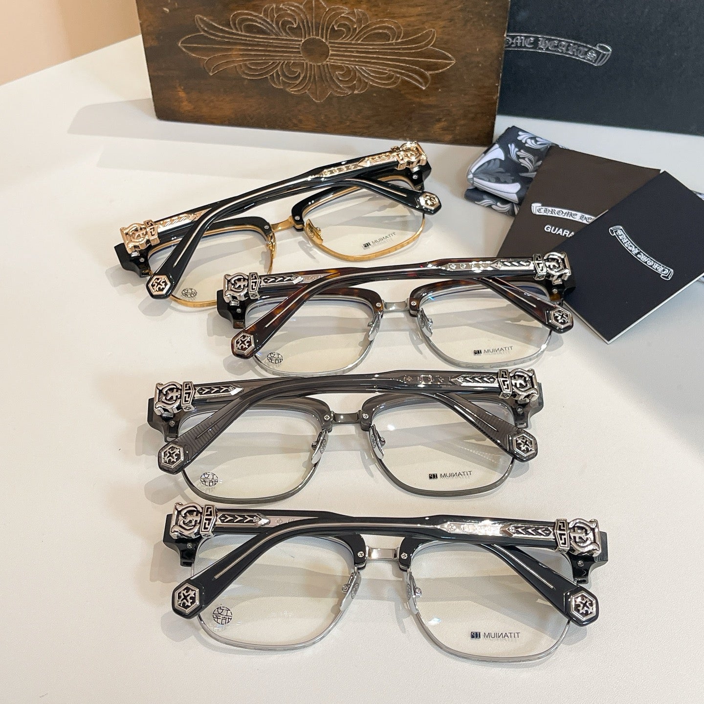 Inspired Chrome Hearts CH6103 Eyeglasses – Oversized Square Half-Rim (1:1 Mirror Quality)