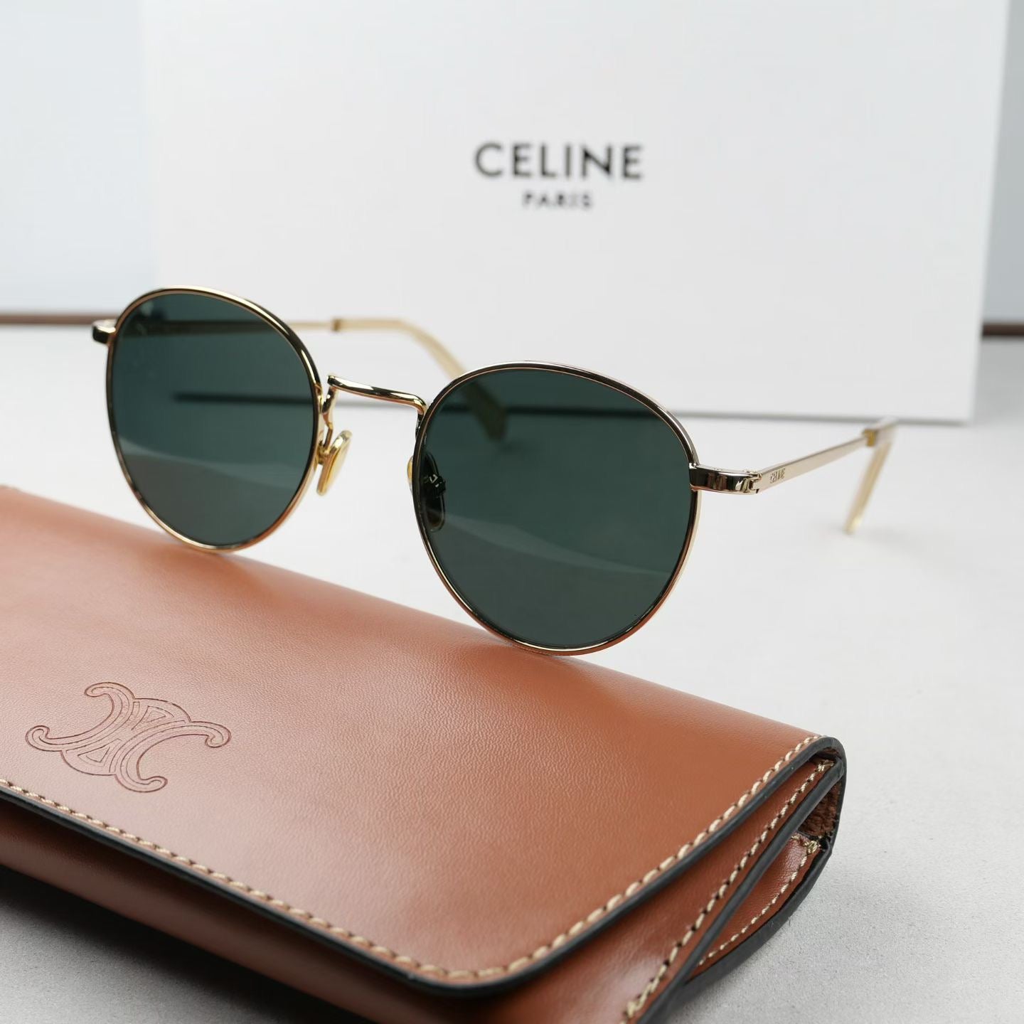 Inspired Celine CL40100U – Round Vintage Metal Sunglasses (1:1 Mirror Quality)