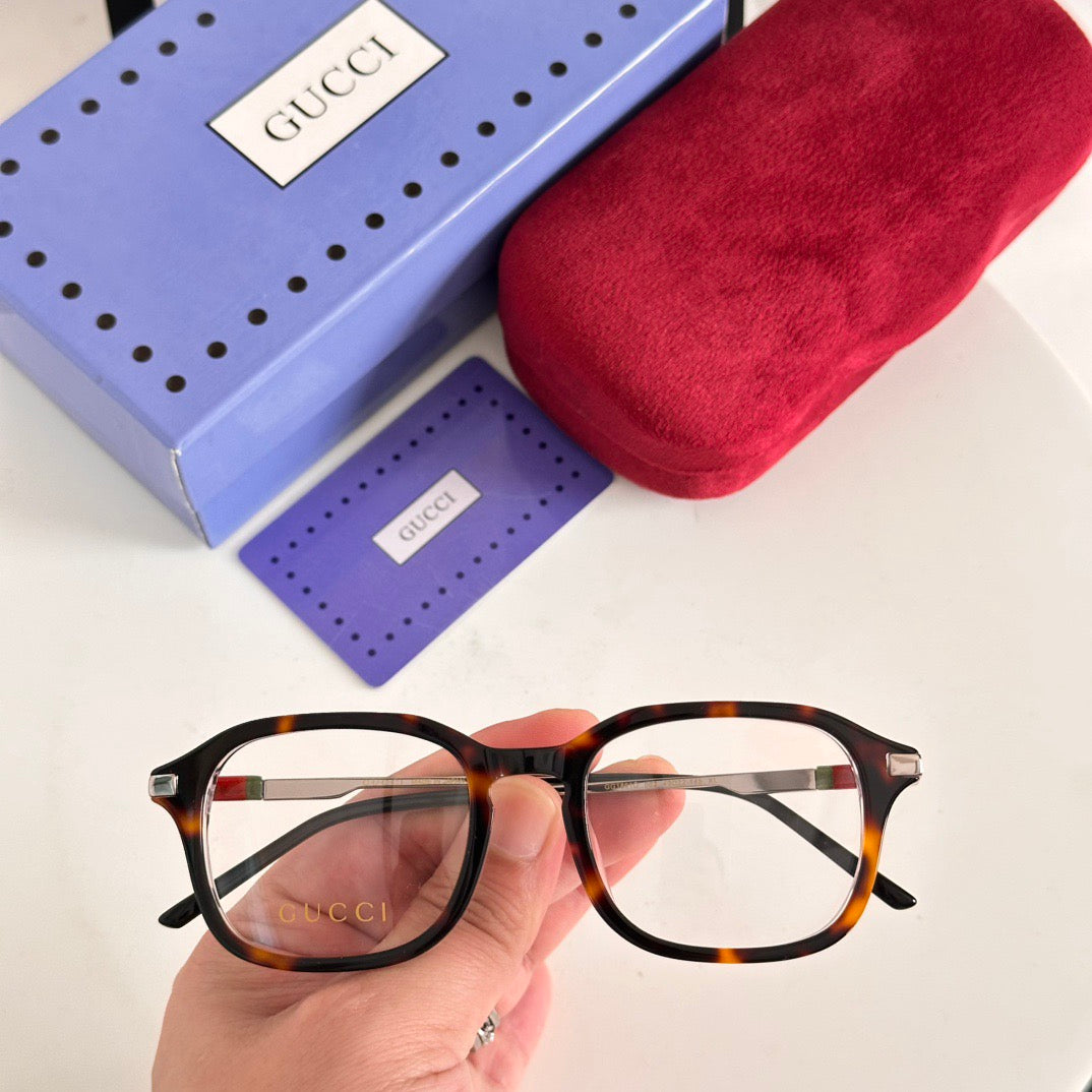 Gucci Inspired GG1891O Optical Glasses – Rectangular Acetate–Metal Frame