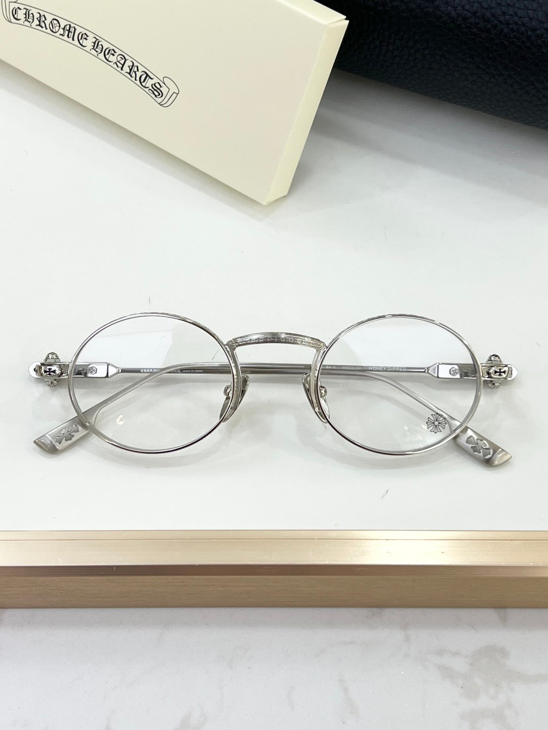 Inspired Chrome Hearts HONEYDIPPED – Round Optical Glasses with Gothic Detailing (1:1 Mirror Quality)