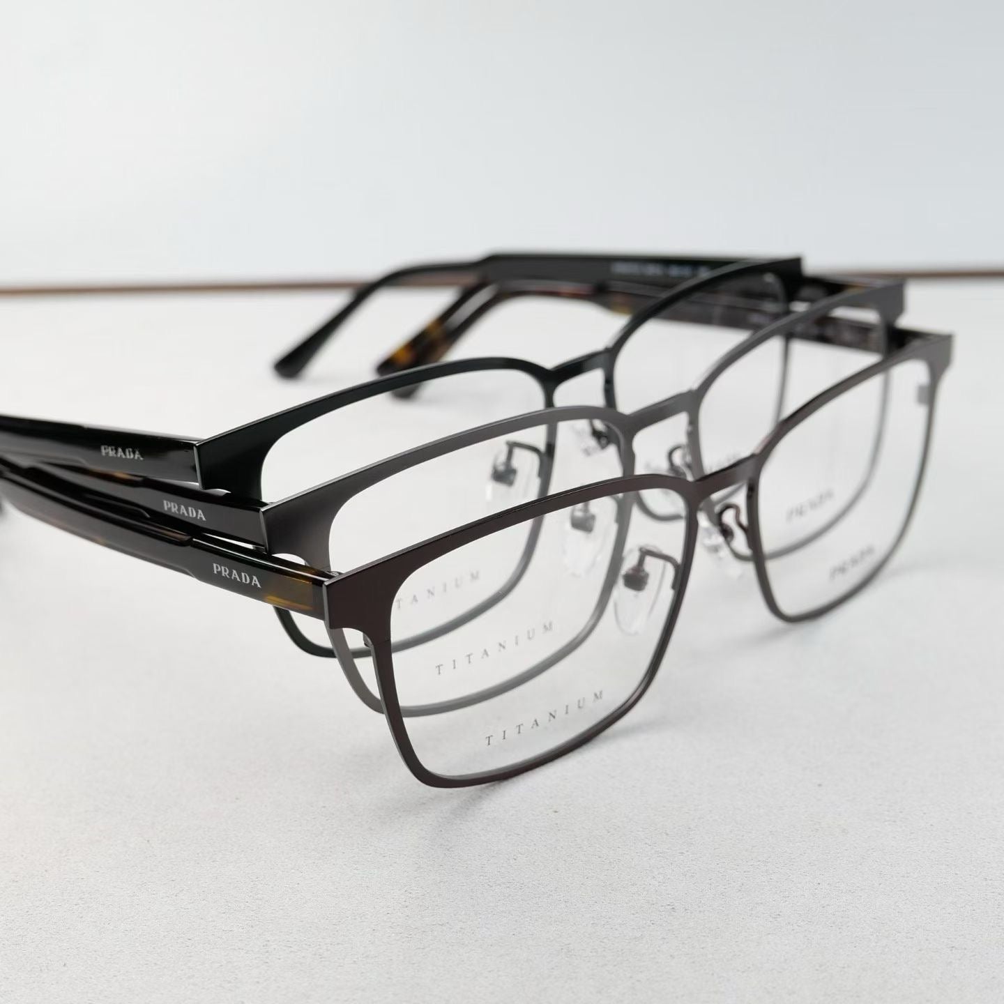 Inspired PRADA VPR61T-D – Titanium Rectangular Eyeglasses (1:1 Mirror Quality)