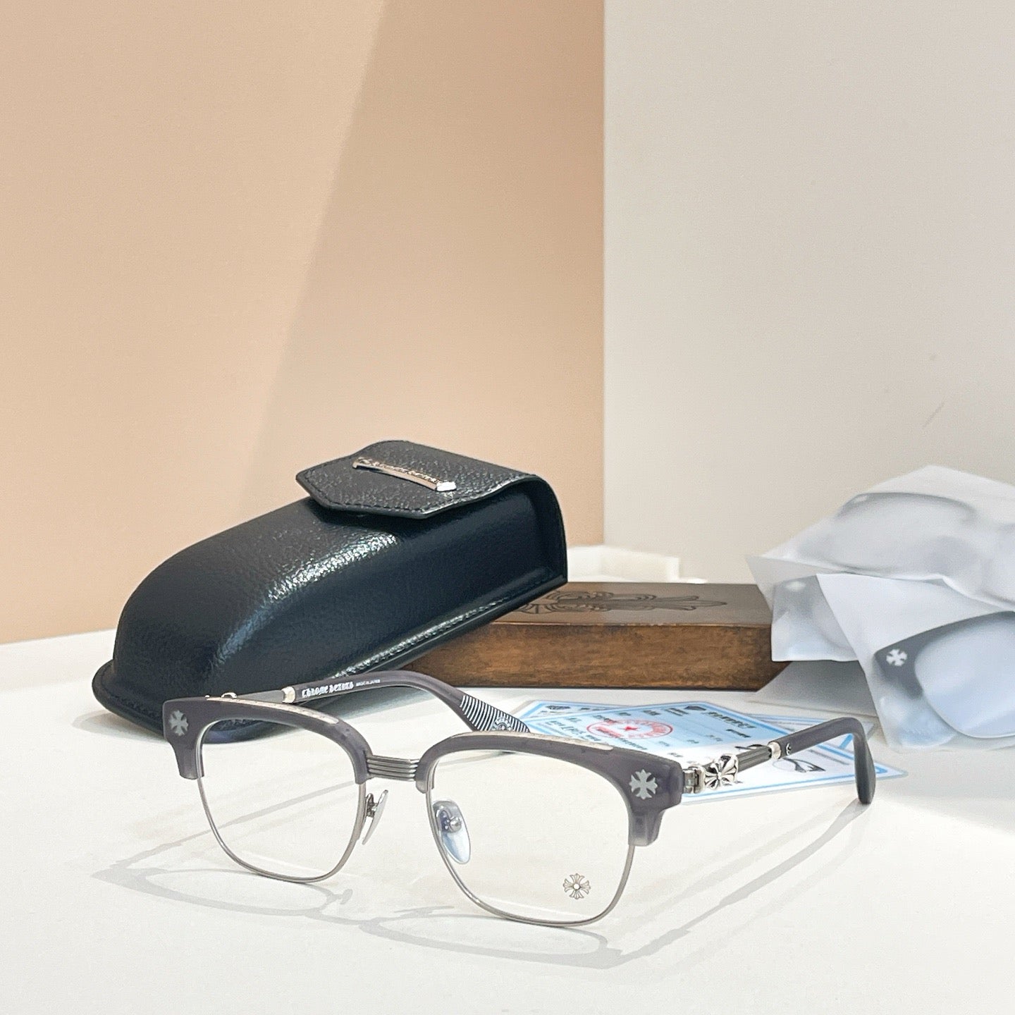 Inspired Chrome Hearts BONENNOISSEUR – 925 Silver Detail Eyeglasses (1:1 Mirror Quality)