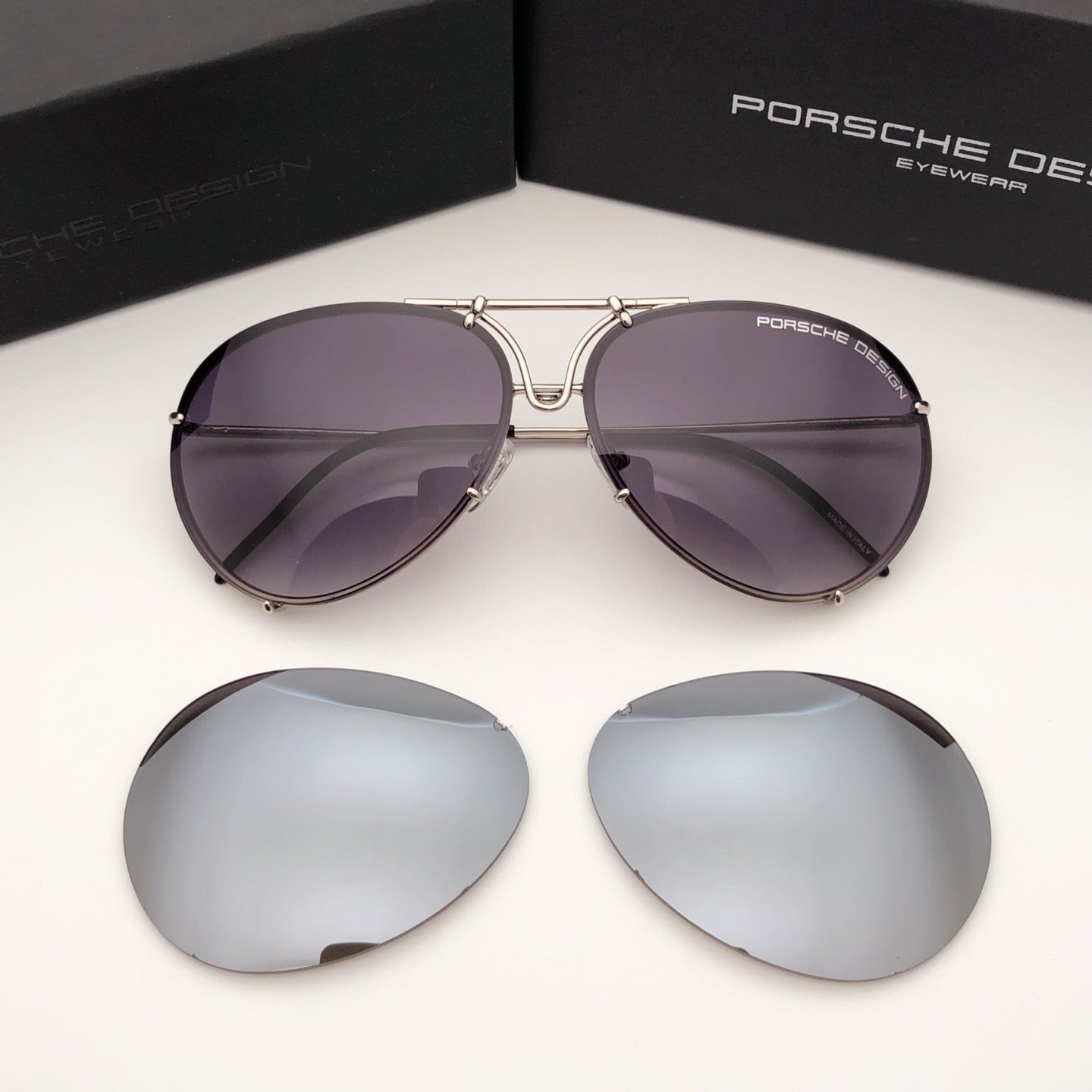 Inspired Porsche Design P’8433 – Interchangeable Lens Aviator Sunglasses (1:1 Mirror Quality)