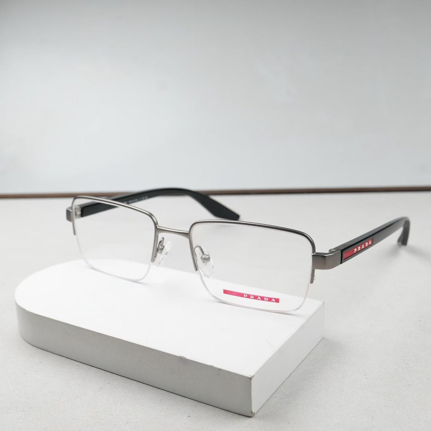 Inspired Prada VPS51S – Semi-Rimless Rectangular Optical Eyeglasses (1:1 Mirror Quality)