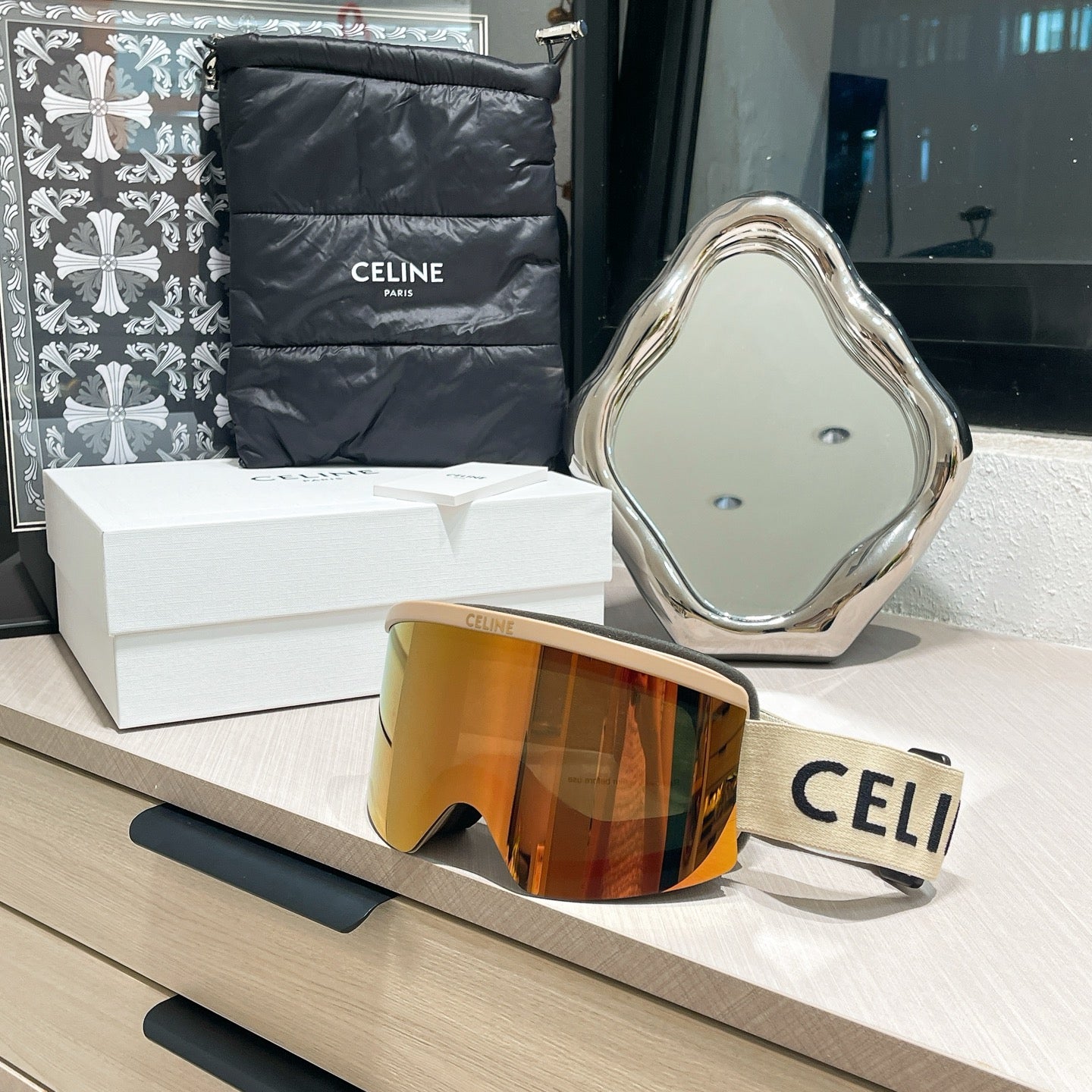 Inspired Celine Ski Goggles – Oversized Shield Design (Unisex)
