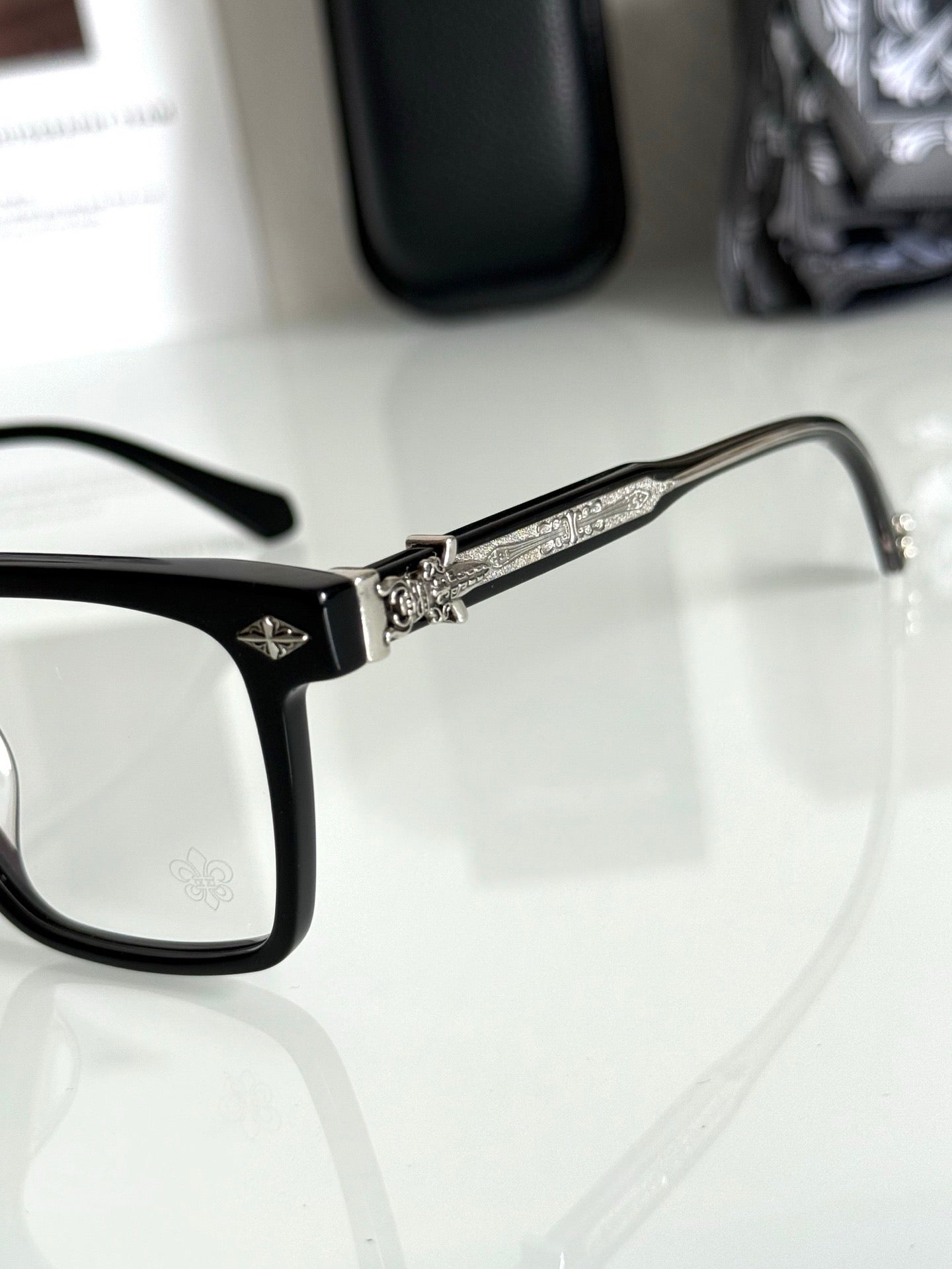 Inspired Chrome Hearts CH8299 – Gothic-Inspired Square Optical Eyeglasses (1:1 Mirror Quality)
