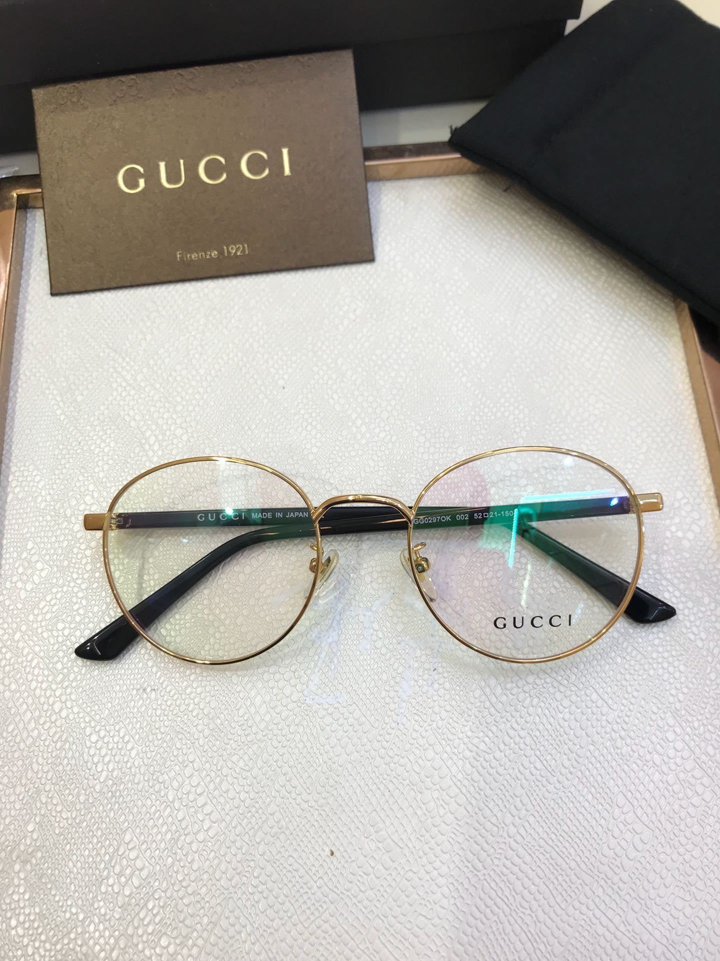 Inspired Gucci GG0297OK Optical Eyeglasses – Lightweight Round Frame (1:1 Mirror Quality)