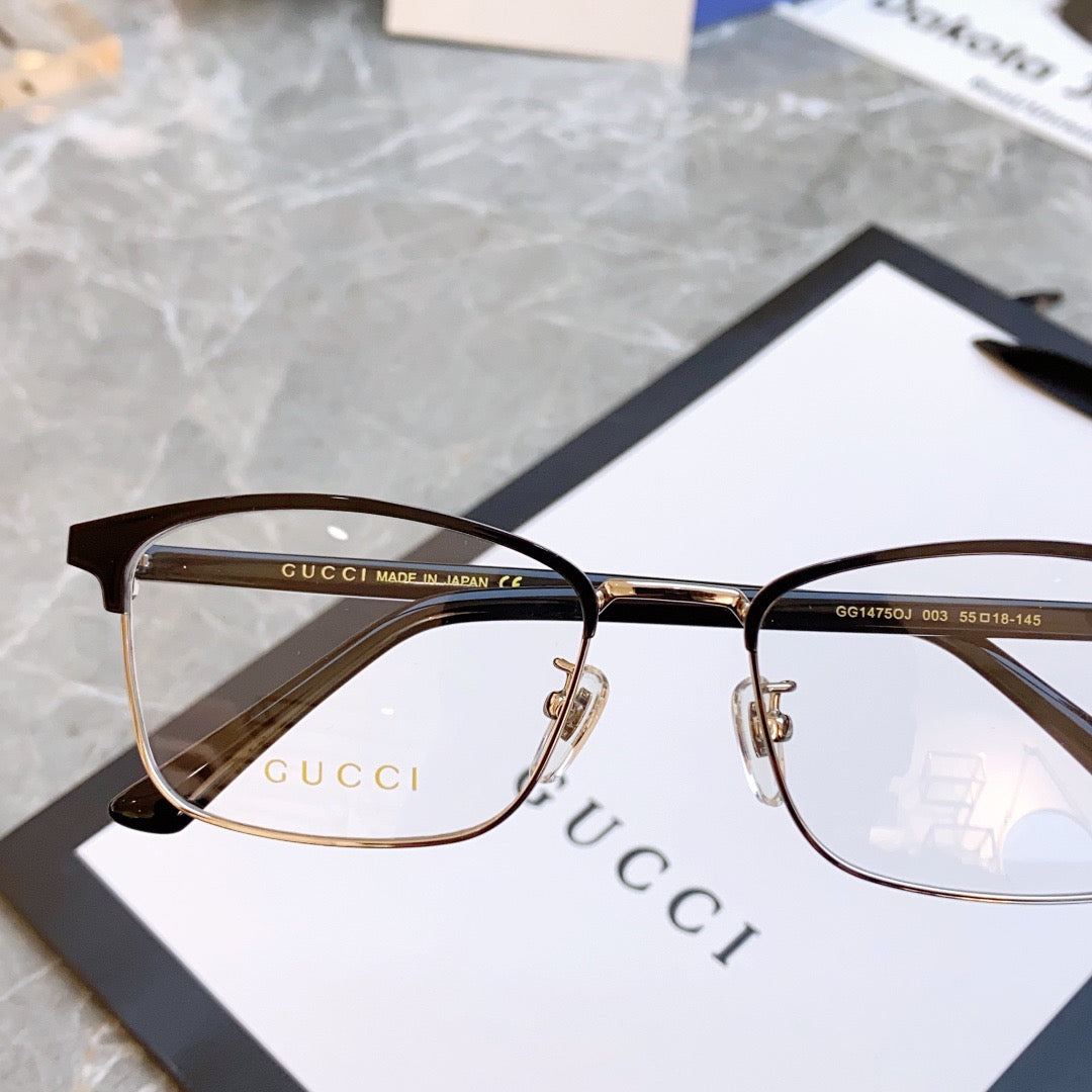 Gucci Inspired GG1475OJ Optical Glasses – Rectangular Metal Frame