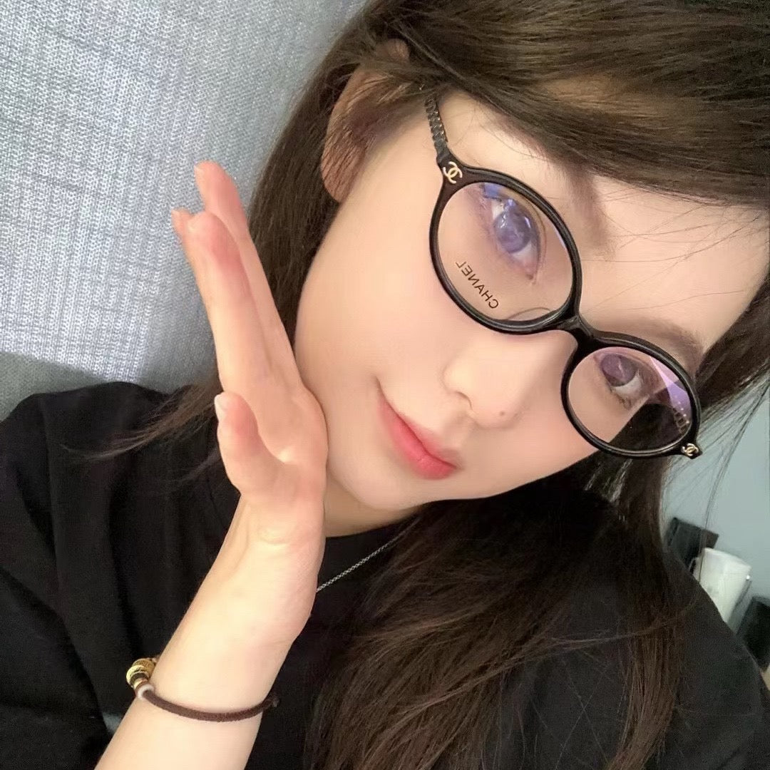 Inspired Chanel CH3476 – Oval Eyeglasses with Chain Temples (1:1 Mirror Quality)