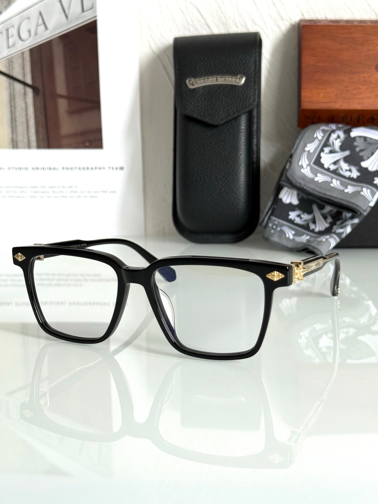 Inspired Chrome Hearts CH8299 – Gothic-Inspired Square Optical Eyeglasses (1:1 Mirror Quality)