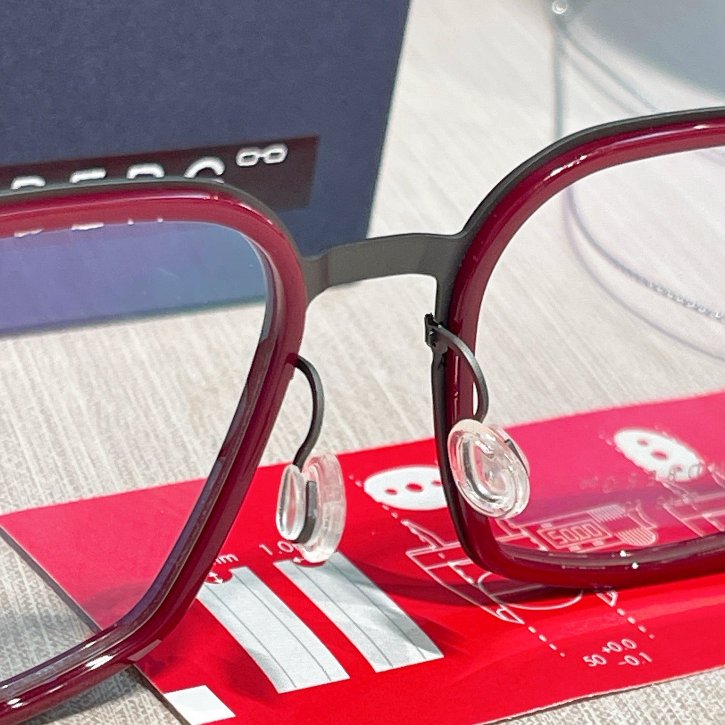 Inspired Lindberg 9763 – Bold Square Red Acetate Titanium Eyeglasses (1:1 Mirror Quality)