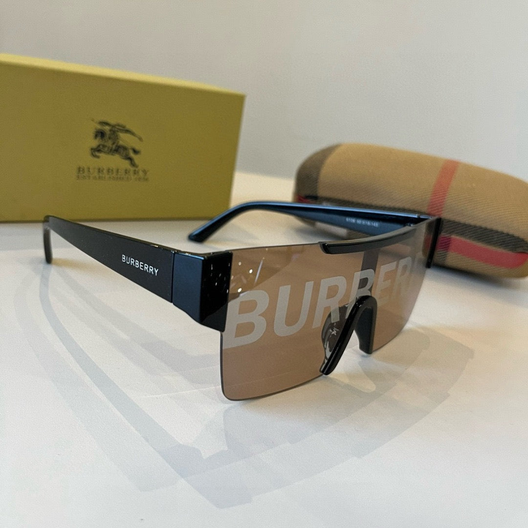 Inspired Burberry BE4291 – Oversized Shield Sunglasses (1:1 Mirror Quality)- Brown