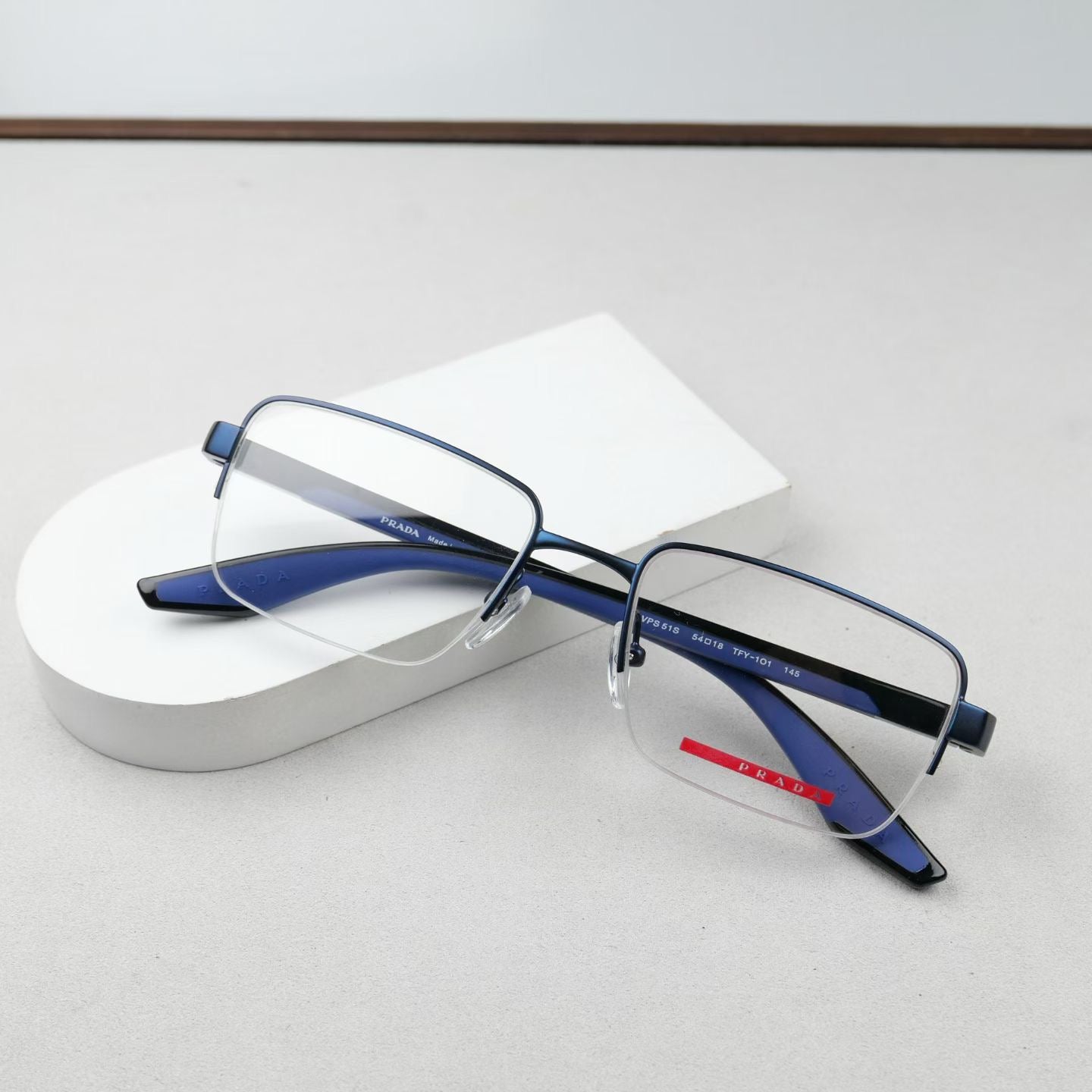 Inspired Prada VPS51S – Semi-Rimless Rectangular Optical Eyeglasses (1:1 Mirror Quality)