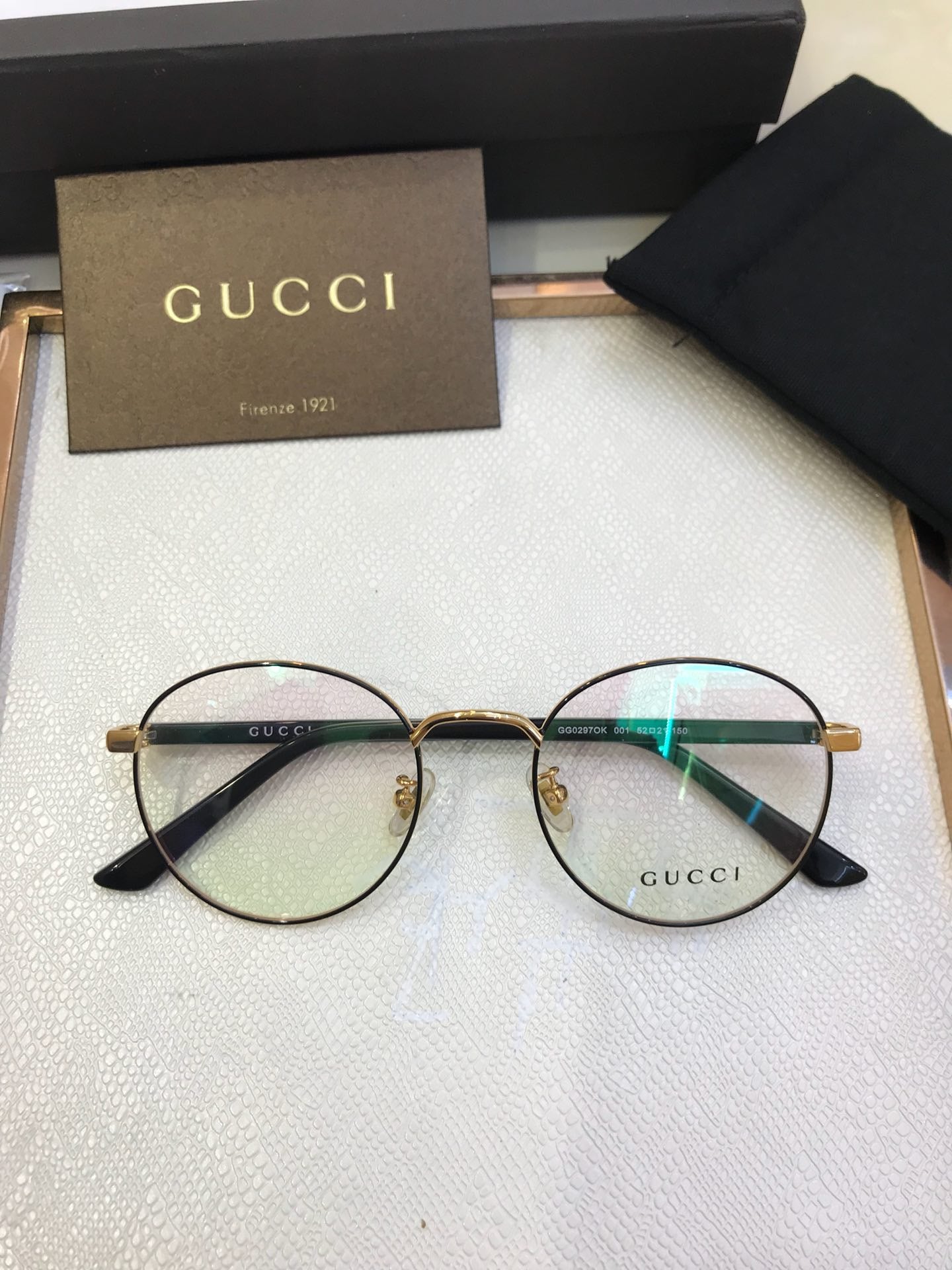 Inspired Gucci GG0297OK Optical Eyeglasses – Lightweight Round Frame (1:1 Mirror Quality)