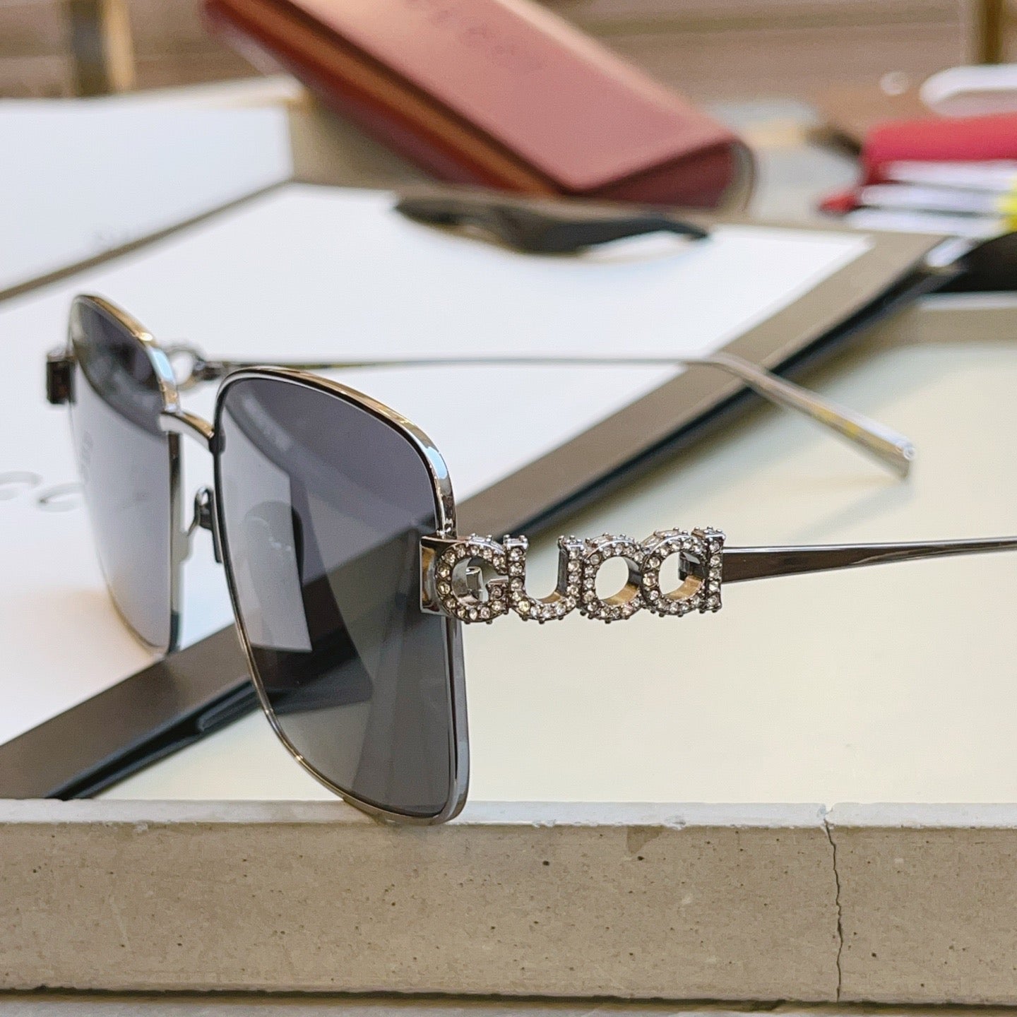 GG1937S Gucci Inspired Oversized Sunglasses – Square Metal Frame