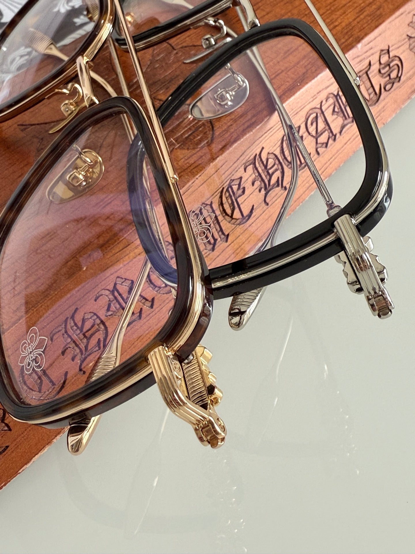 Inspired Chrome Hearts CH8236 – Titanium Rectangular Eyeglasses (1:1 Mirror Quality)
