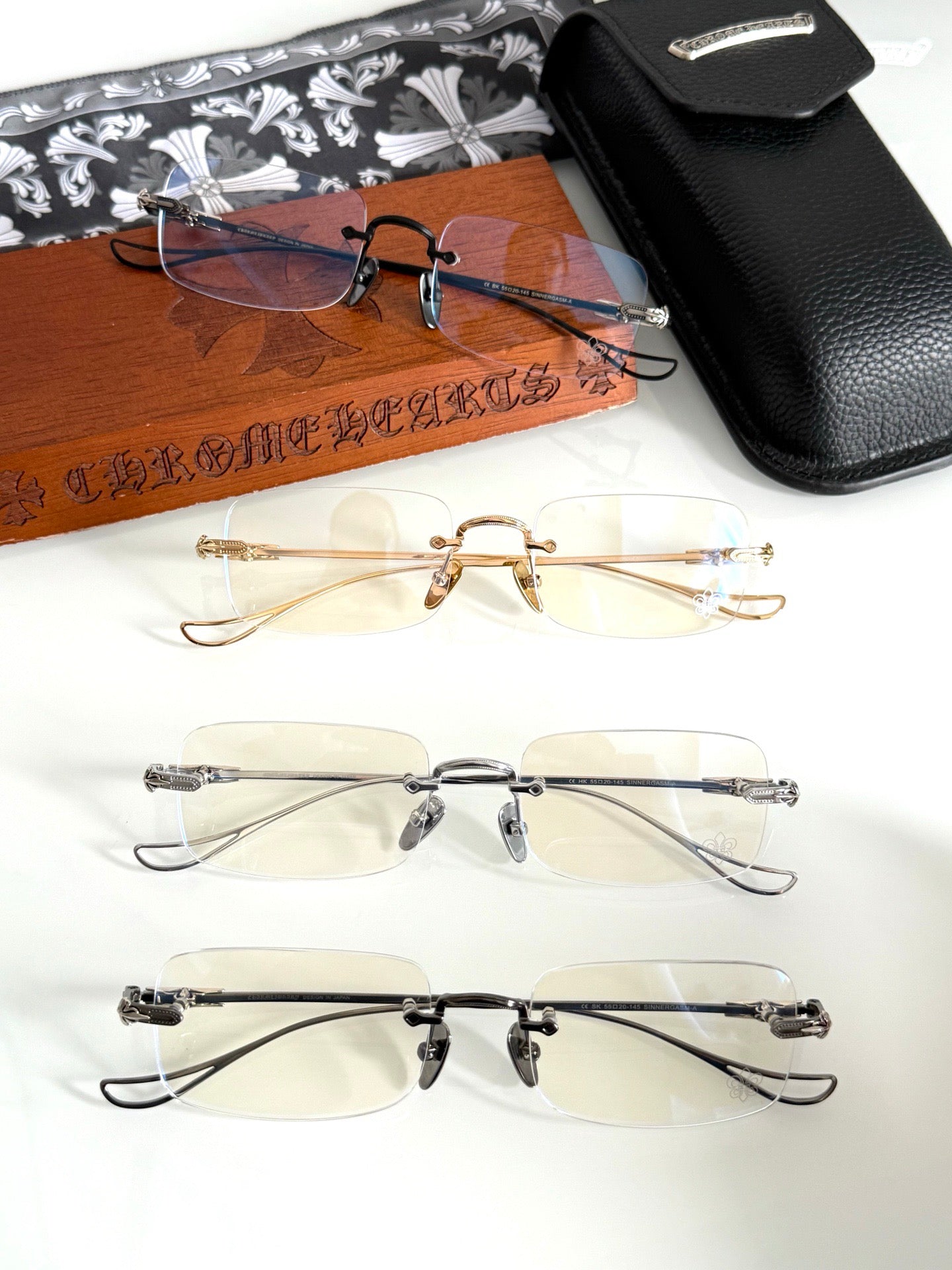 Inspired Chrome Hearts SINNERGASM – Rimless Luxury Eyeglasses (1:1 Mirror Quality)