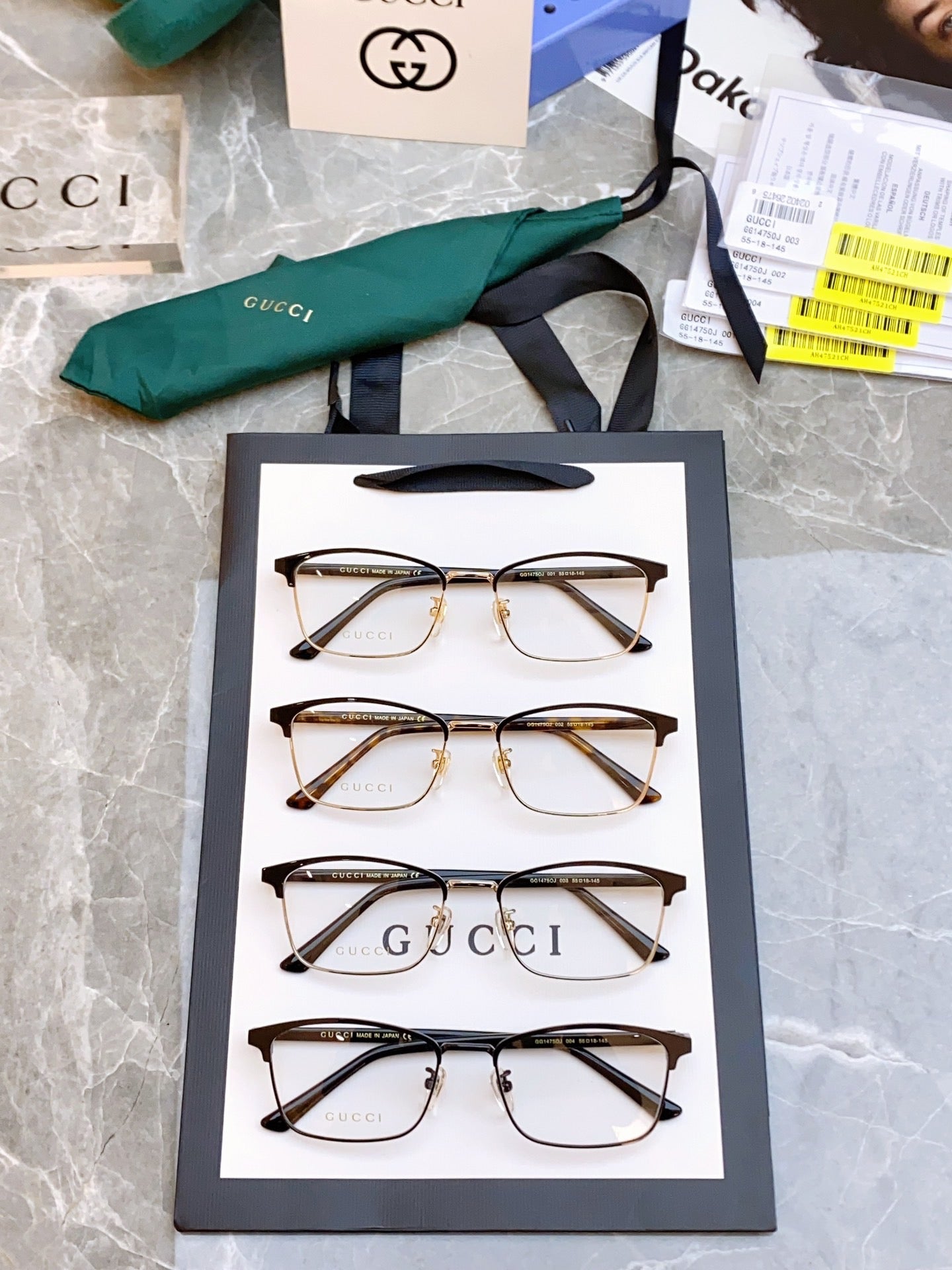 Gucci Inspired GG1475OJ Optical Glasses – Rectangular Metal Frame