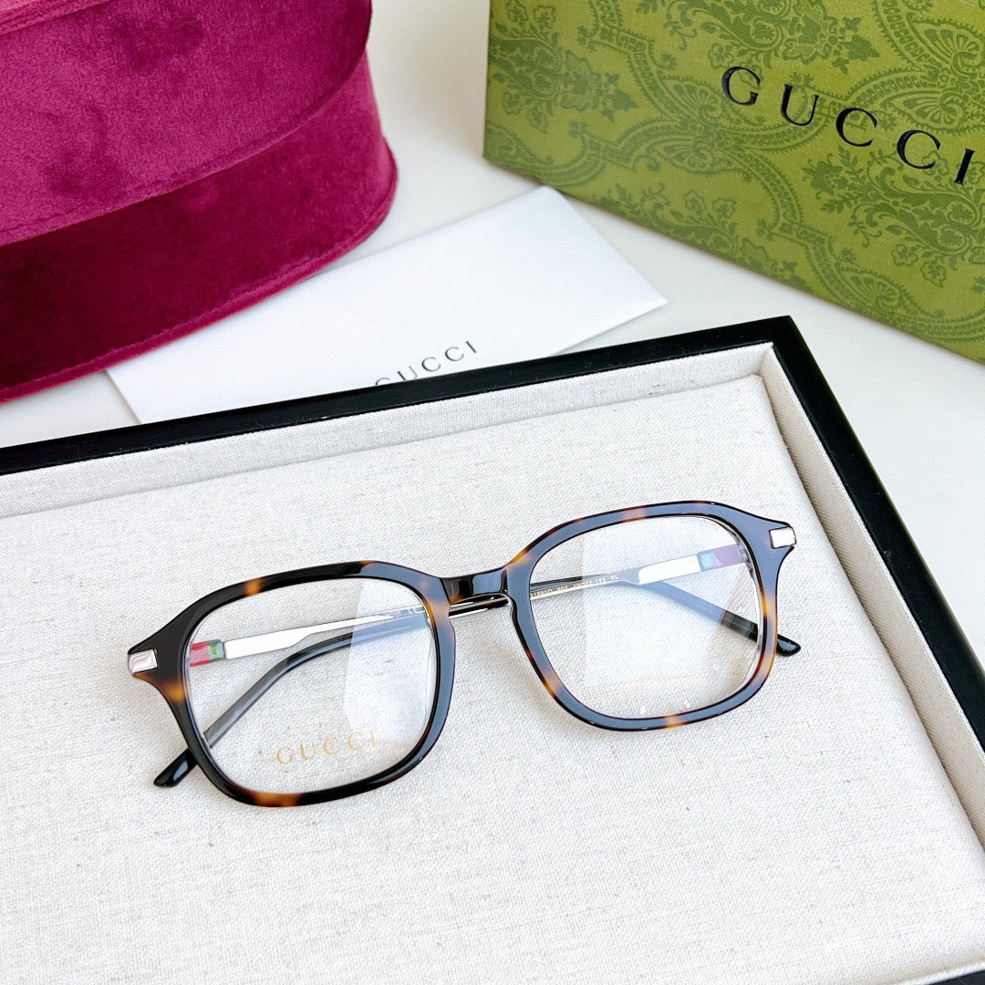 Gucci Inspired GG1891O Optical Glasses – Rectangular Acetate–Metal Frame