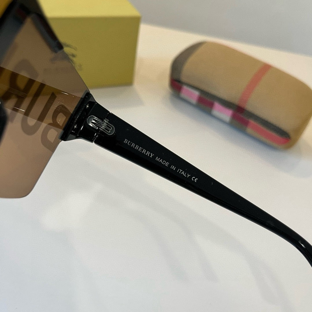 Inspired Burberry BE4291 – Oversized Shield Sunglasses (1:1 Mirror Quality)- Brown