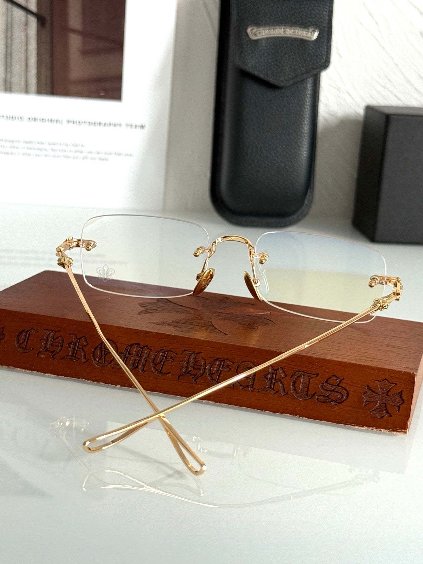 Inspired Chrome Hearts SINNERGASM – Rimless Luxury Eyeglasses (1:1 Mirror Quality)