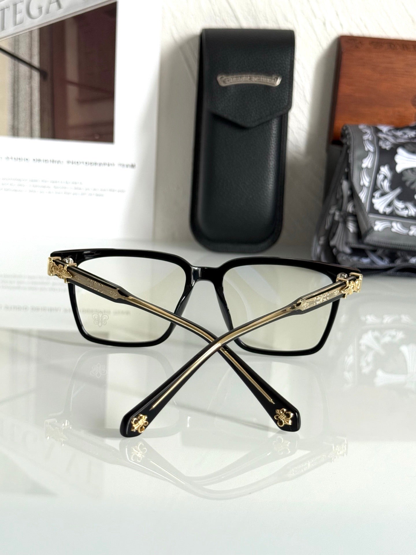 Inspired Chrome Hearts CH8299 – Gothic-Inspired Square Optical Eyeglasses (1:1 Mirror Quality)