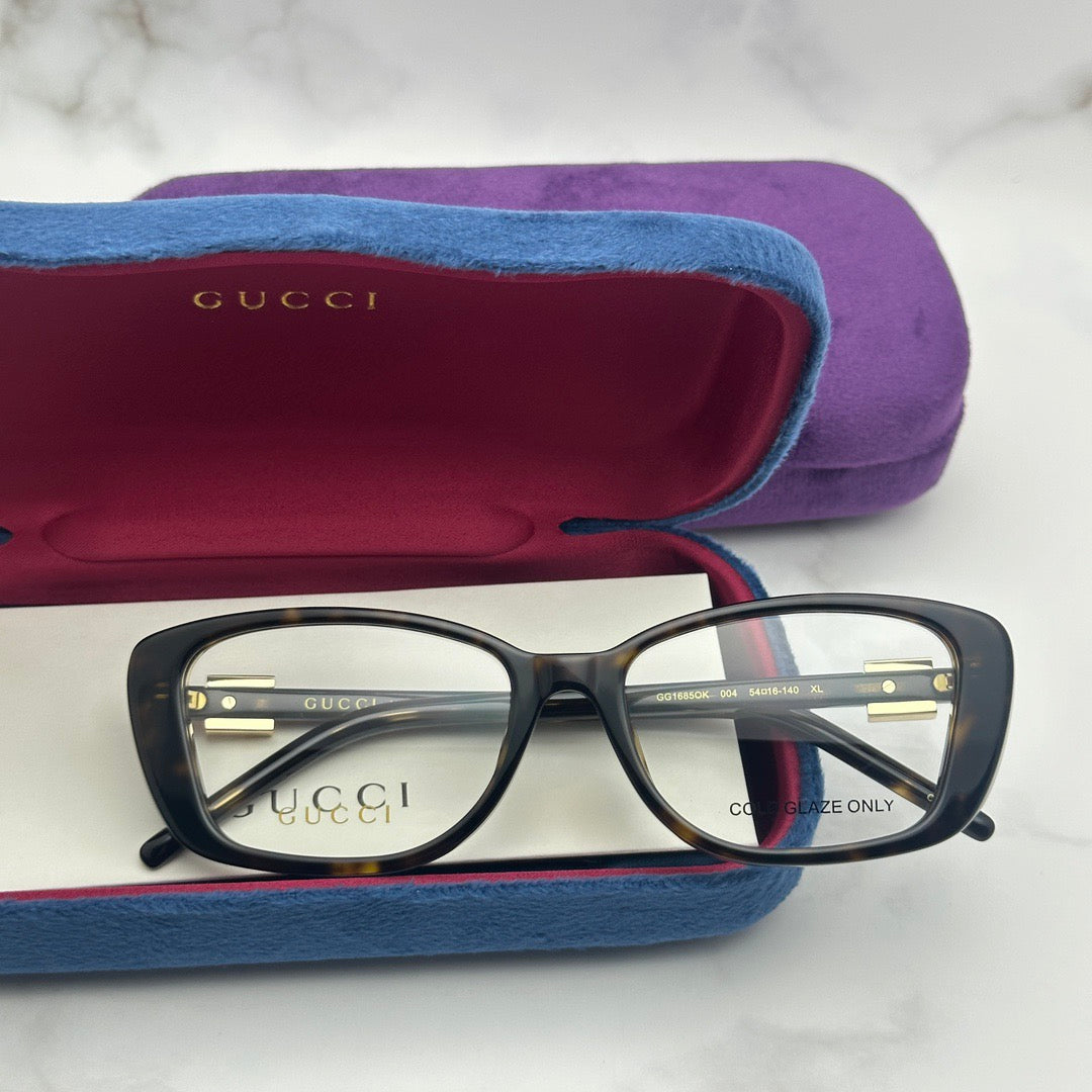 nspired Gucci GG1685OK – Rectangular Acetate Eyeglasses with Crystal Logo