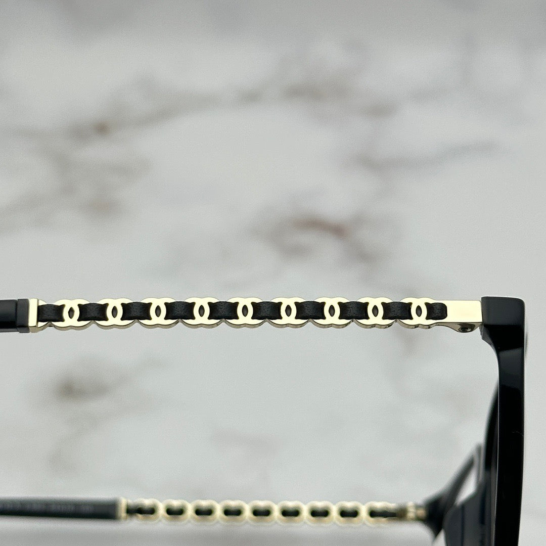 Inspired Chanel CH3408 – Woven Leather-Detail Eyeglasses (1:1 Mirror Quality)