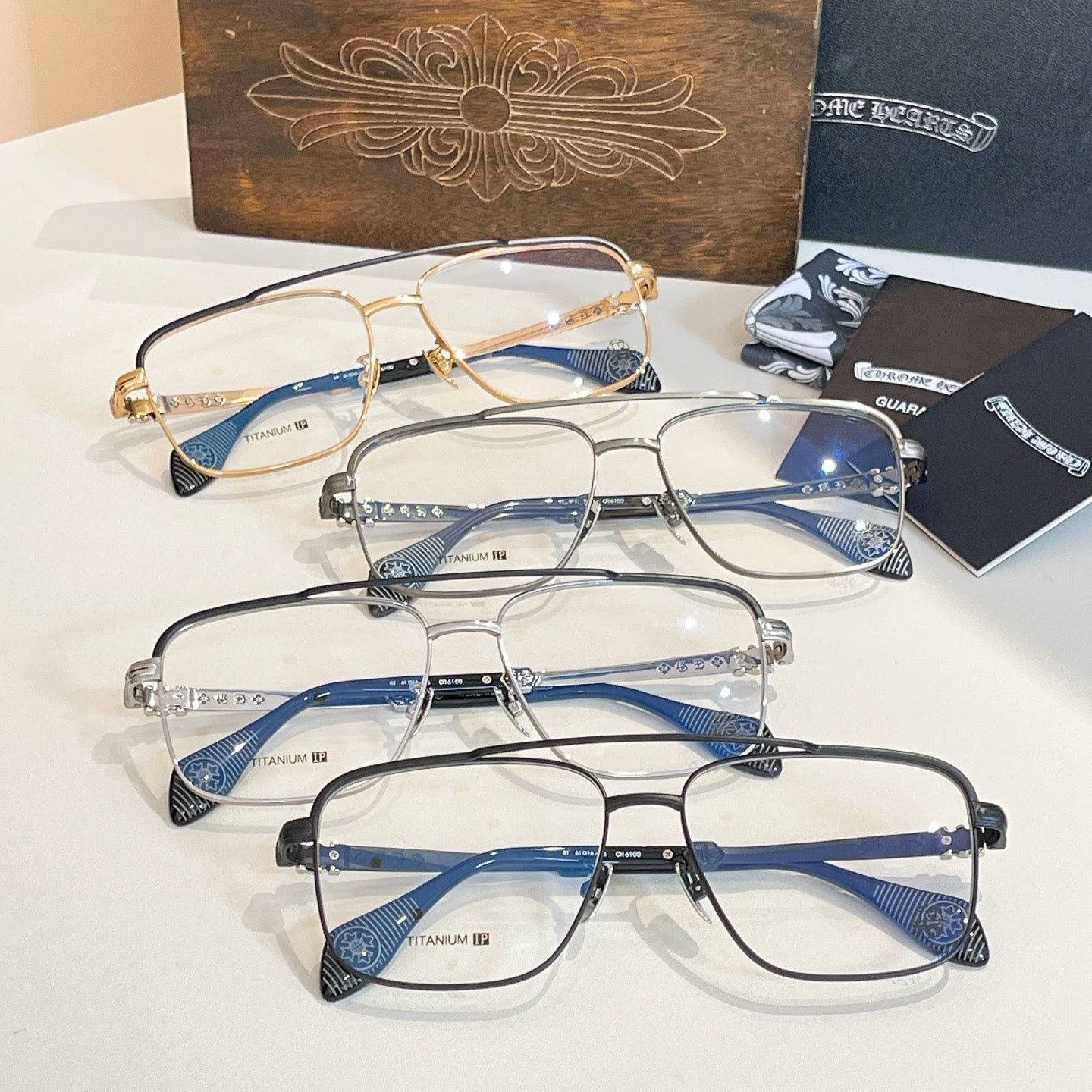 Inspired Chrome Hearts TATTERS Optical Glasses – Geometric Frame (1:1 Mirror Quality)