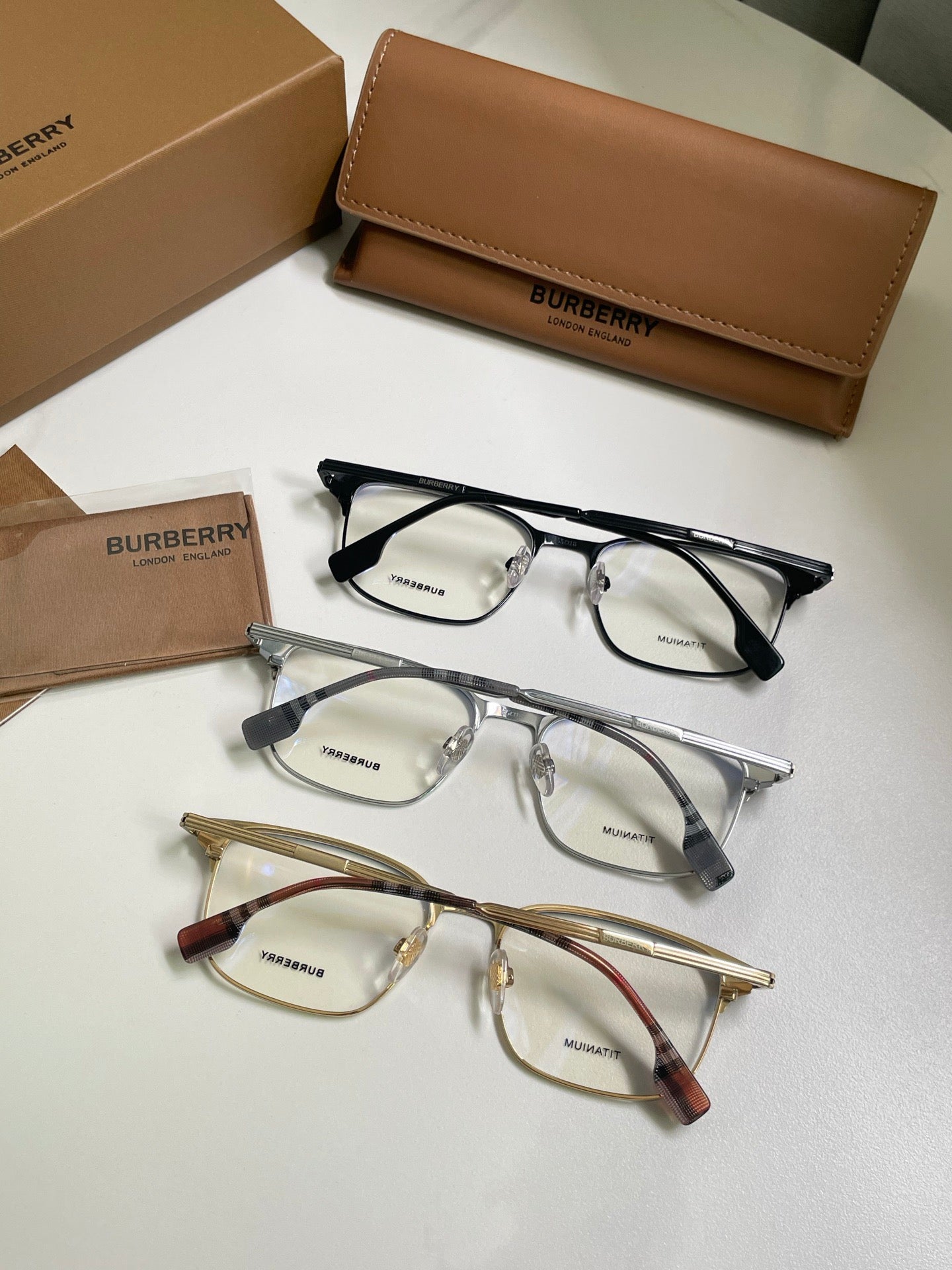 Inspired Burberry BE1372 – Business Rectangle Titanium Optical Eyeglasses (1:1 Mirror Quality)