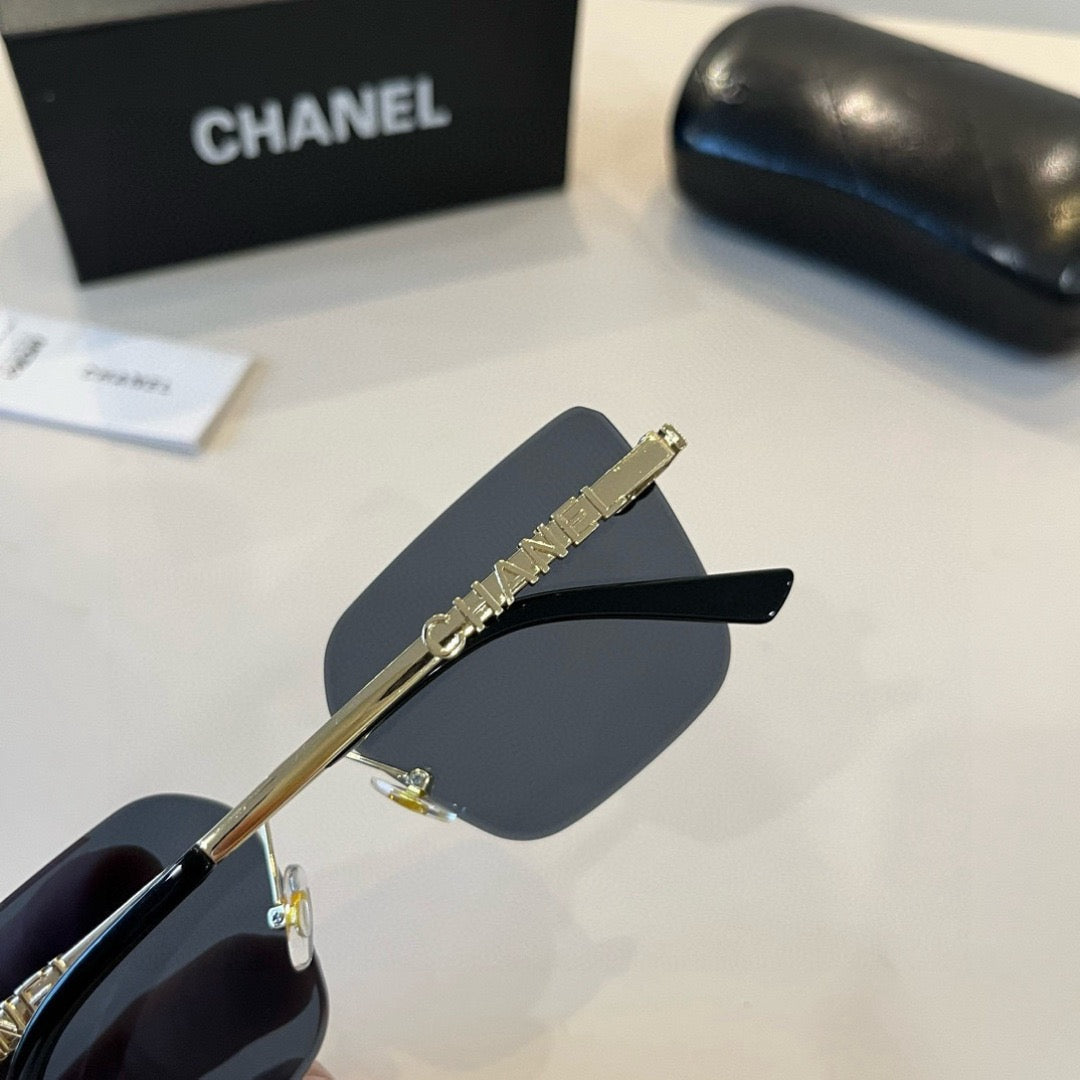 Inspired Chanel 68071 – Rimless Pink Sunglasses with Logo Temples (1:1 Mirror Quality)