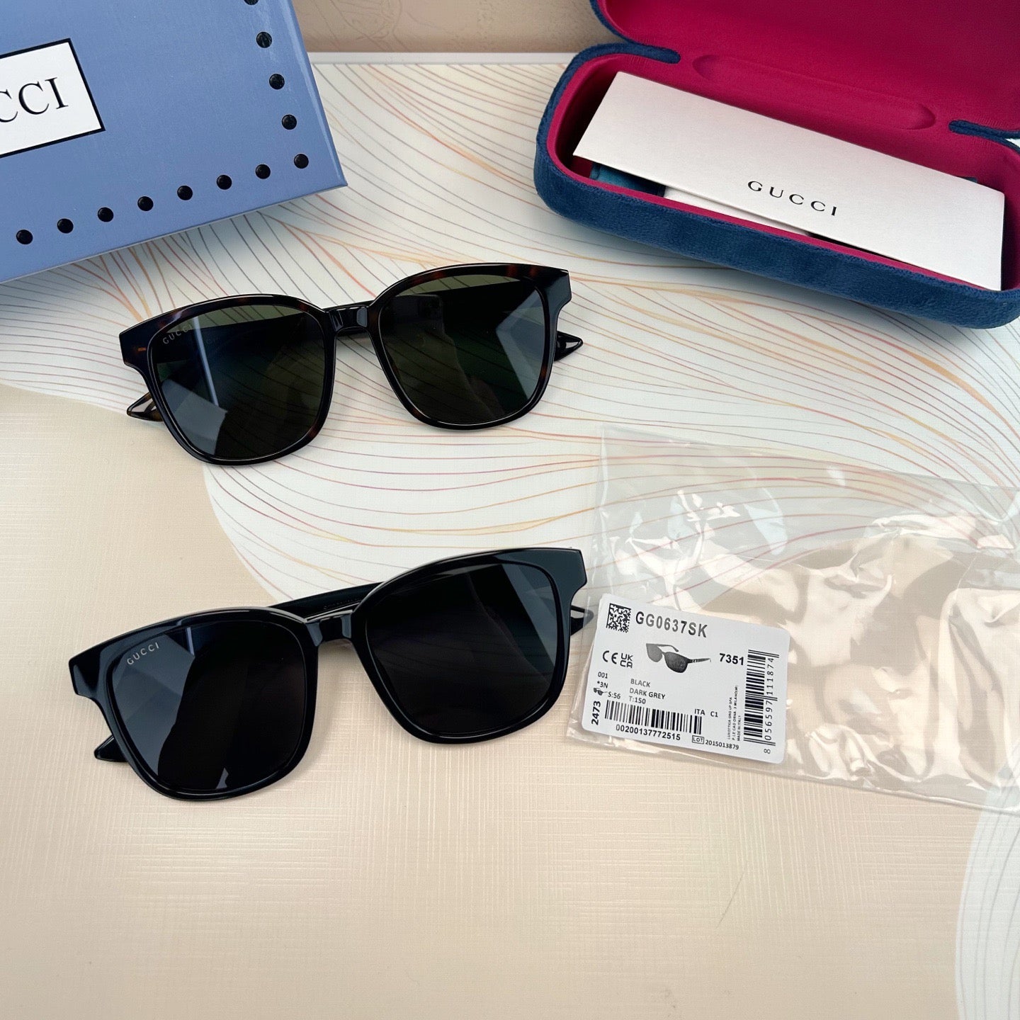 Inspired Gucci GG0637SK Sunglasses – Retro Square Frame (1:1 Mirror Quality