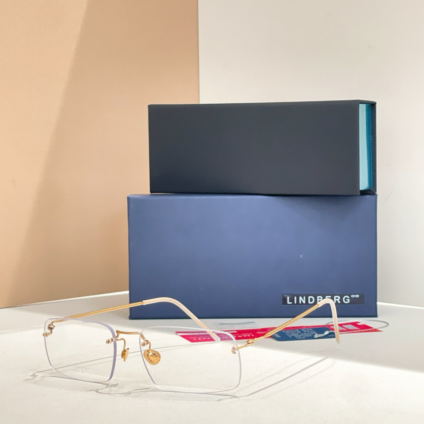 Inspired Lindberg 2494 – Rimless Rectangular Titanium Eyeglasses (1:1 Mirror Quality, 18K Finish)