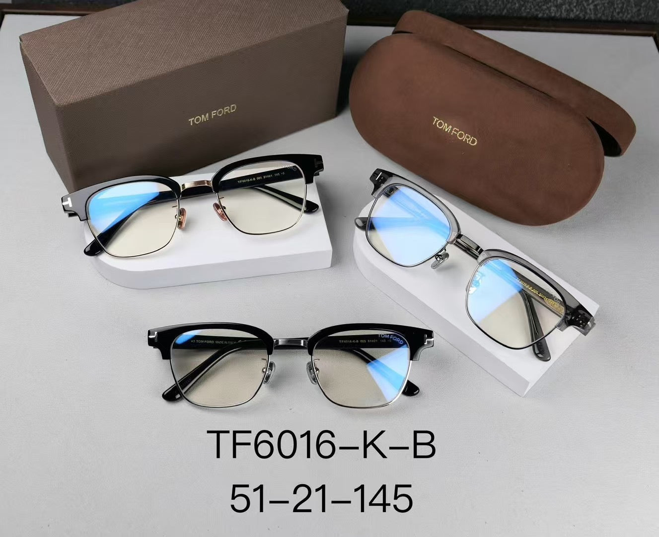 Tom Ford Inspired TF6016-K-B Eyeglasses | Designer Style Optical Frames