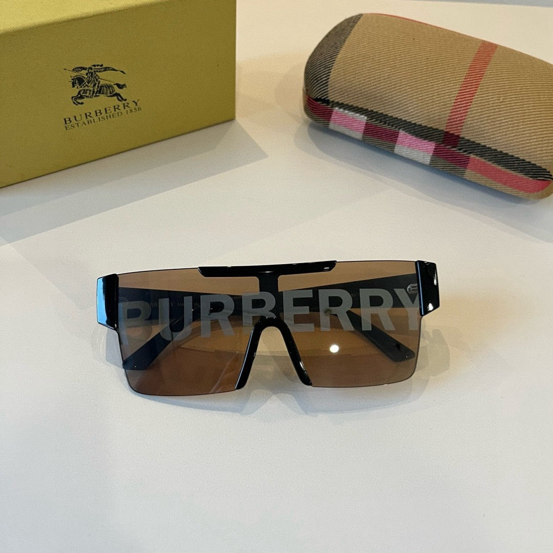 Inspired Burberry BE4291 – Oversized Shield Sunglasses (1:1 Mirror Quality)- Brown