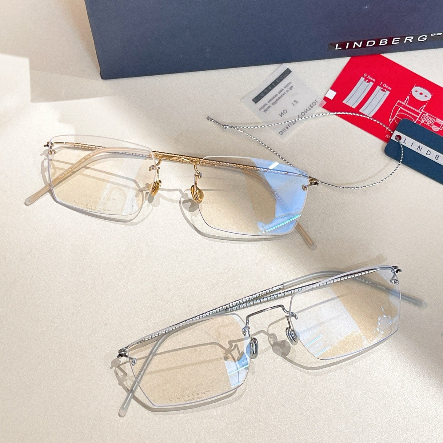 Inspired Lindberg 2422 – Rimless Titanium Eyeglasses (1:1 Mirror Quality, 18K Finish)