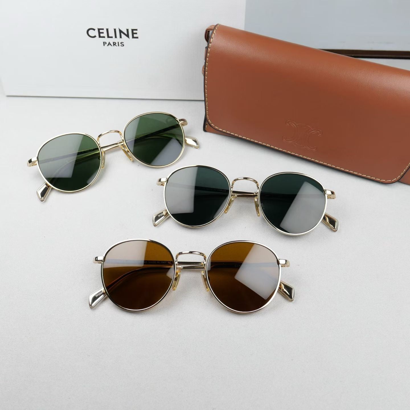 Inspired Celine CL40100U – Round Vintage Metal Sunglasses (1:1 Mirror Quality)