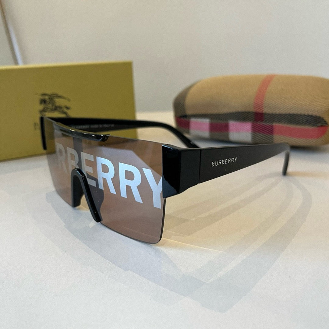Inspired Burberry BE4291 – Oversized Shield Sunglasses (1:1 Mirror Quality)- Brown
