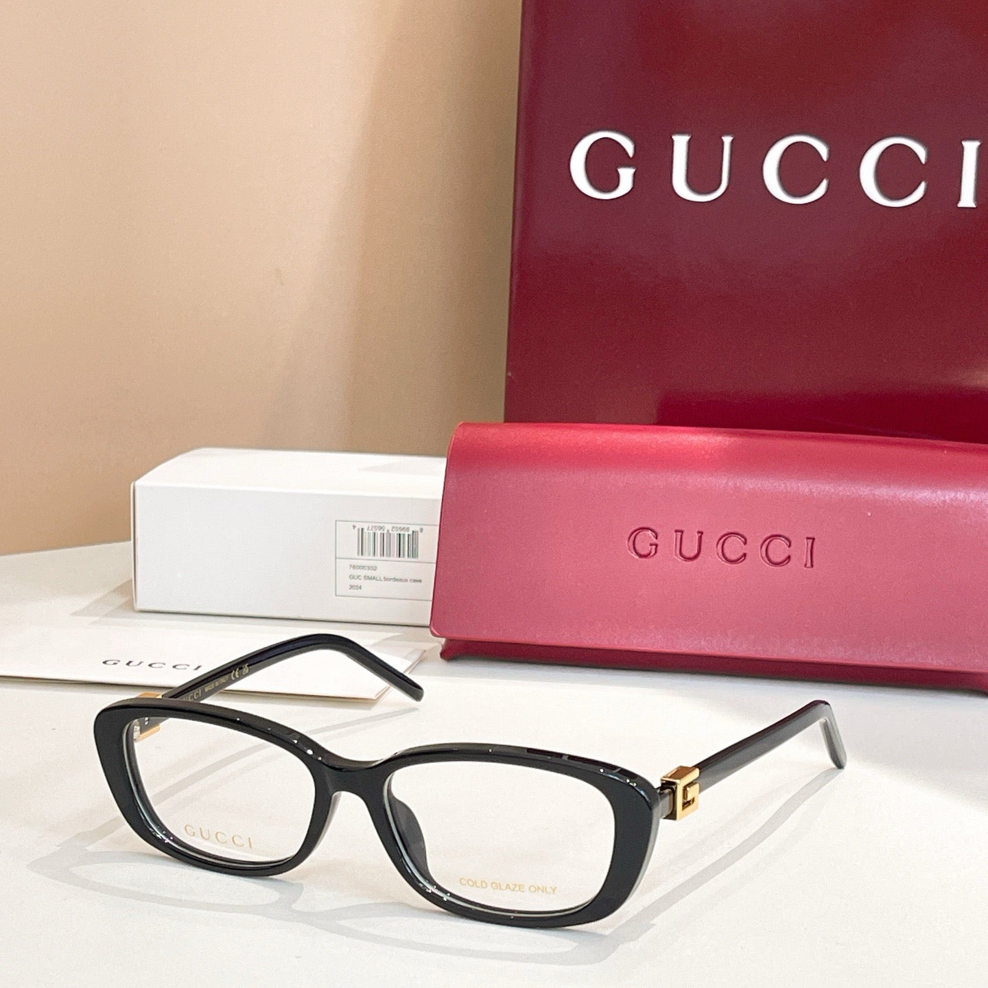 nspired Gucci GG1685OK – Rectangular Acetate Eyeglasses with Crystal Logo