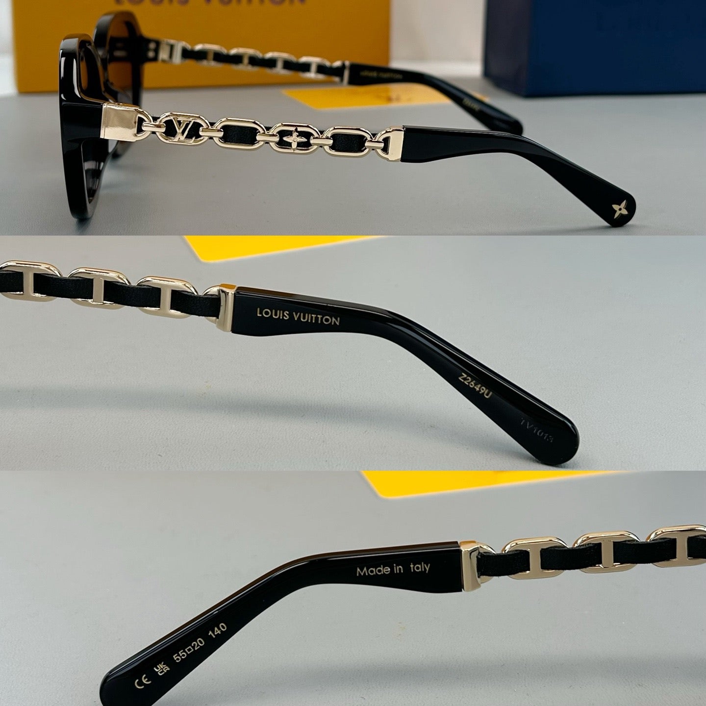 Inspired Louis Vuitton Z2649U – Chain-Detail Oversized Acetate Sunglasses (1:1 Mirror Quality)