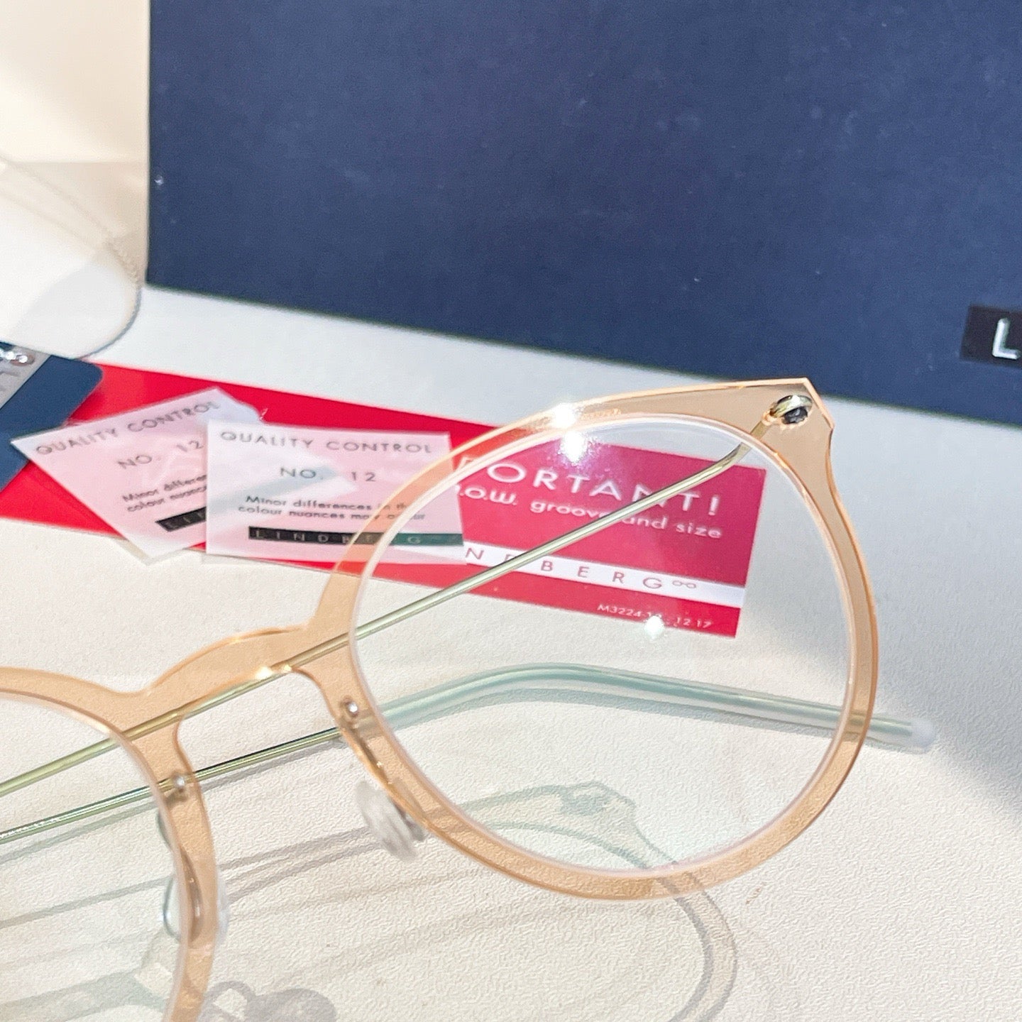 Inspired Lindberg 6600 – Round Champagne Clear Titanium Eyeglasses (1:1 Mirror Quality)