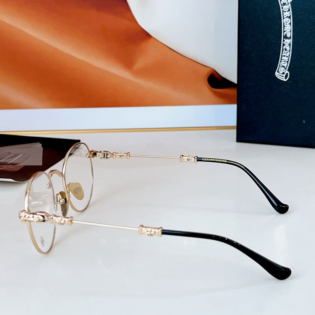 Inspired Chrome Hearts BUBBA-A – Round Metal Eyeglasses (1:1 Mirror Quality)