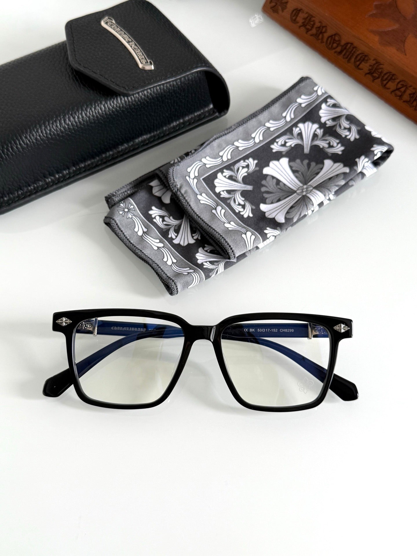 Inspired Chrome Hearts CH8299 – Gothic-Inspired Square Optical Eyeglasses (1:1 Mirror Quality)