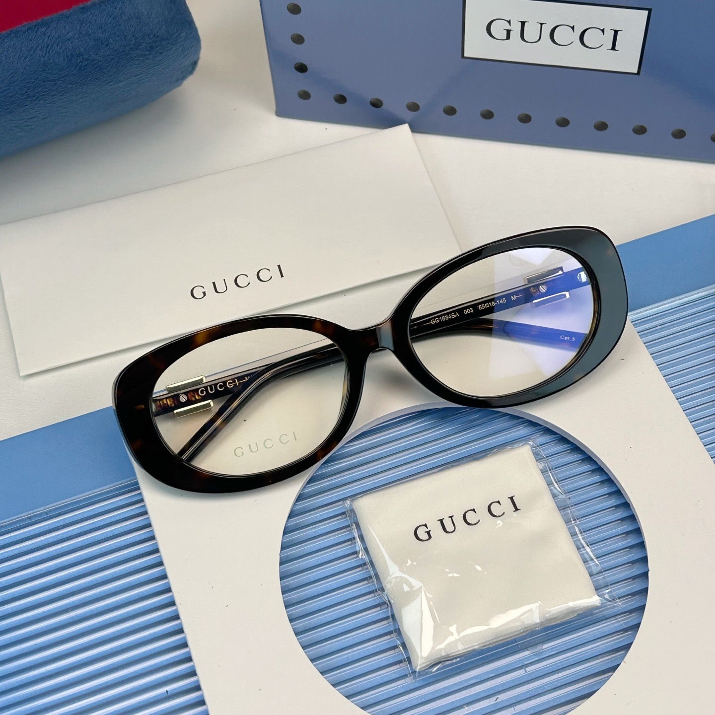 Inspired Gucci GG1684SA – Retro Oval Cat-Eye Eyeglasses