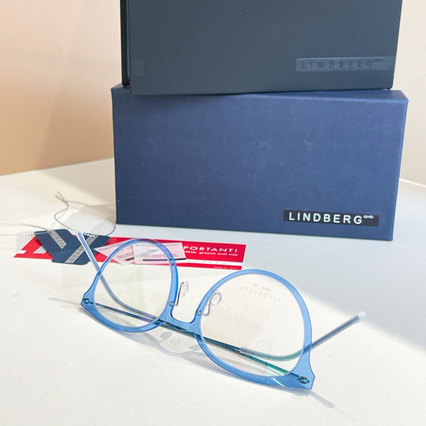 Inspired Lindberg 6600 – Round Blue Clear Titanium Eyeglasses (1:1 Mirror Quality)